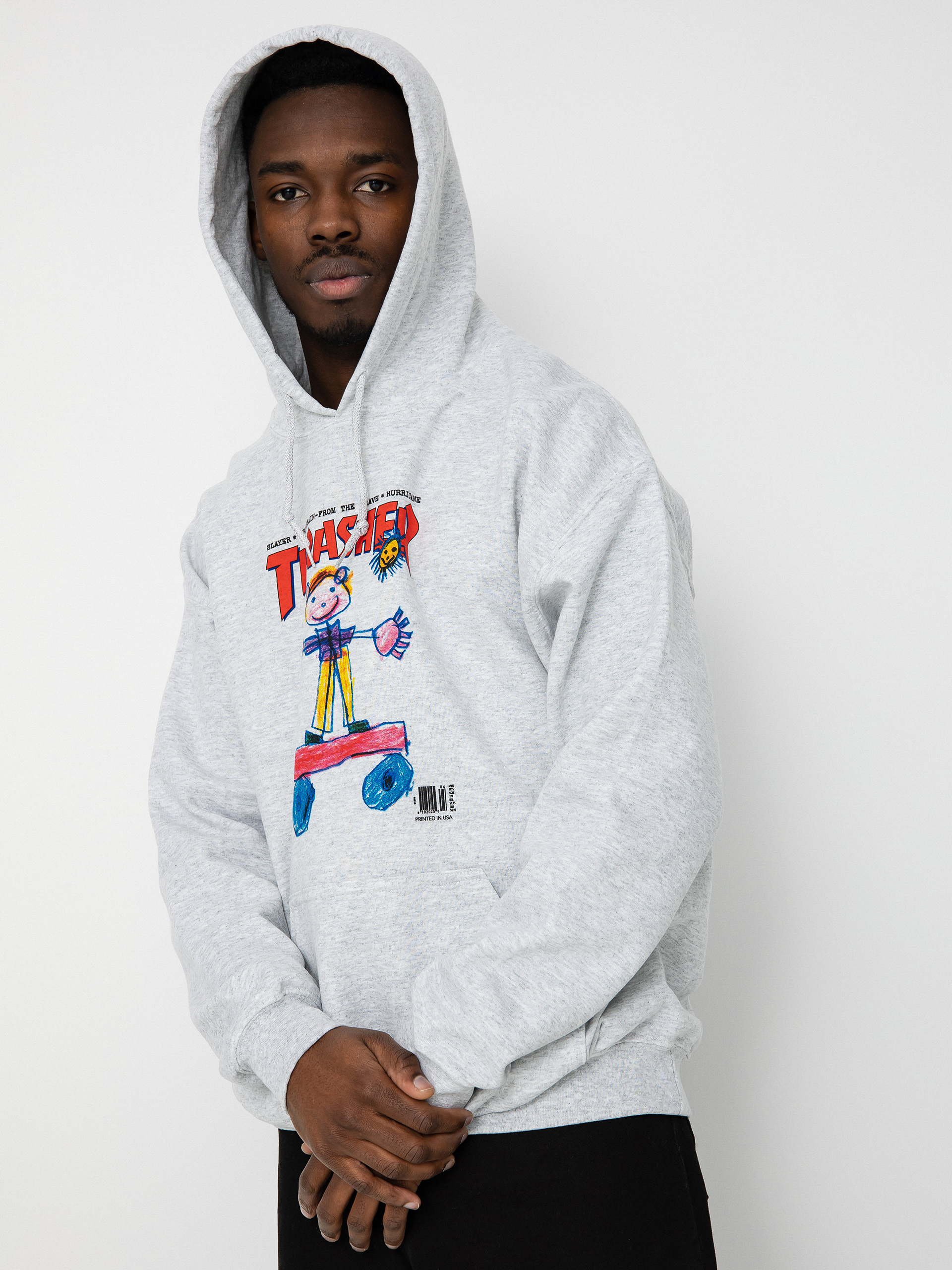 Mikina s kapucí Thrasher Kid Cover HD (ash)