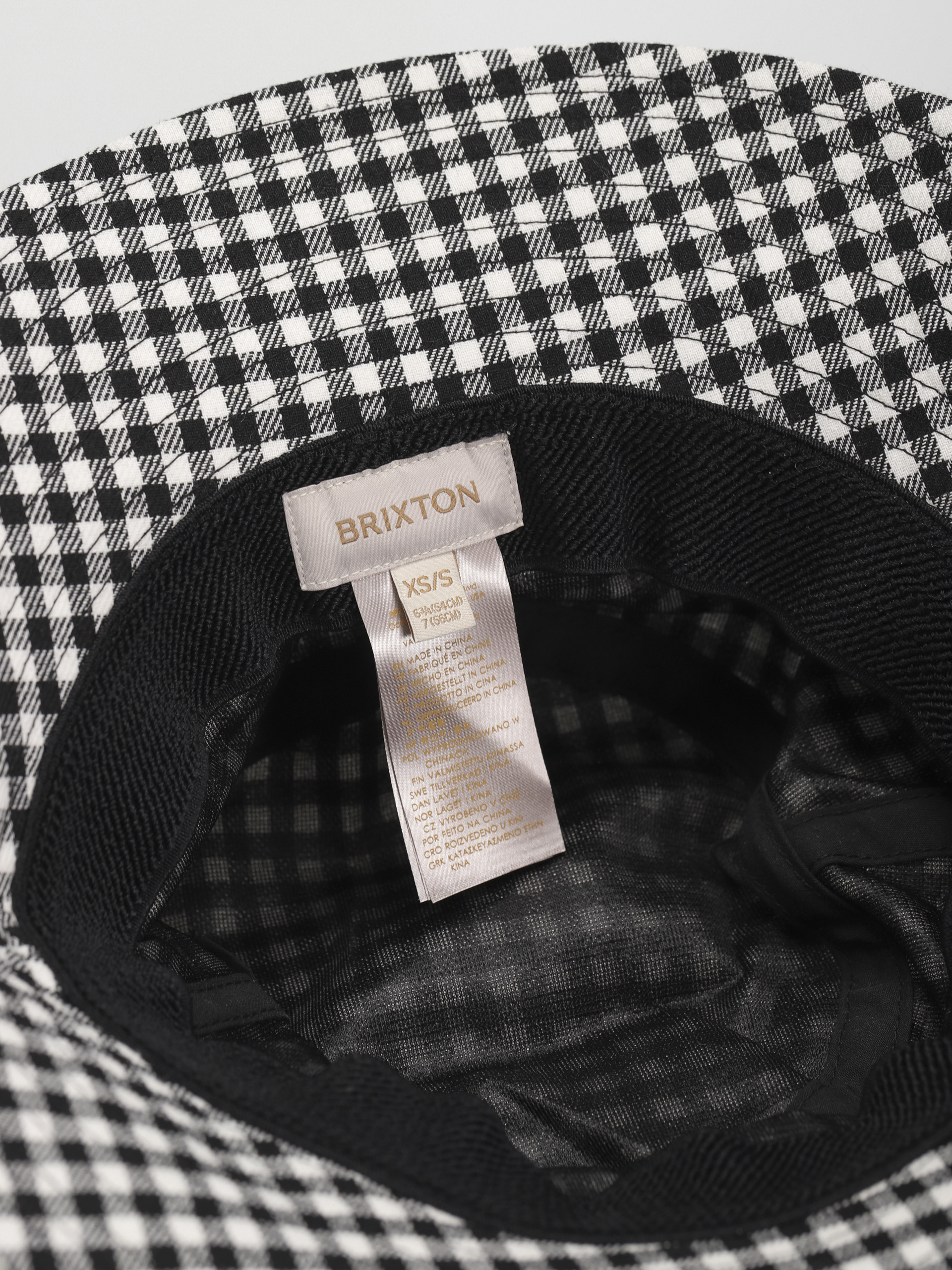 Klobouk Brixton Petra Packable Bucket Hat (black gingham)