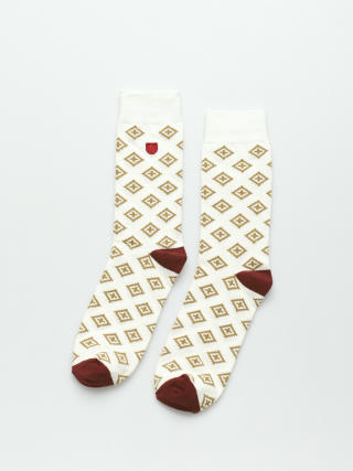 Ponožky Brixton Done Proper Knit Sock (off white/dark brick)