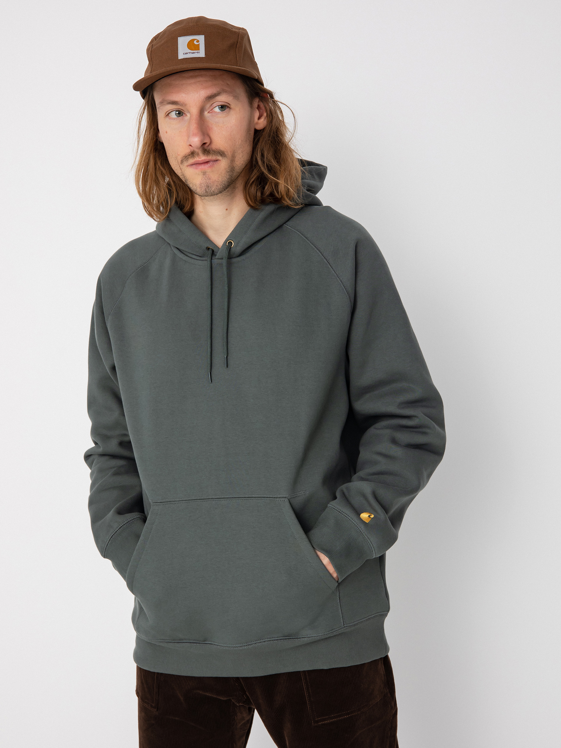 Mikina s kapucí Carhartt WIP Chase HD (jura/gold)