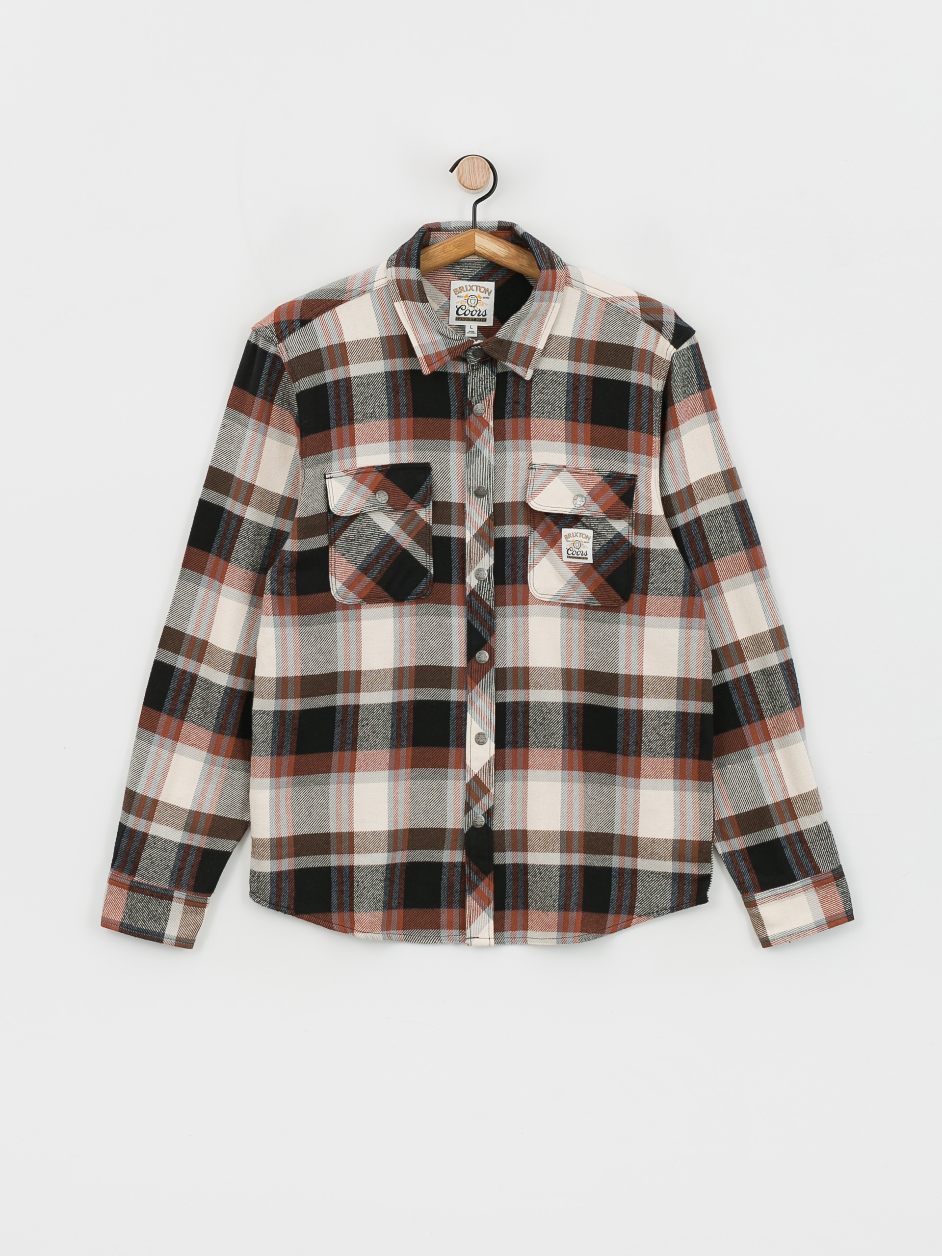 Košile Brixton Coors Pow Bowery Flannel Ls (river blue/off white)