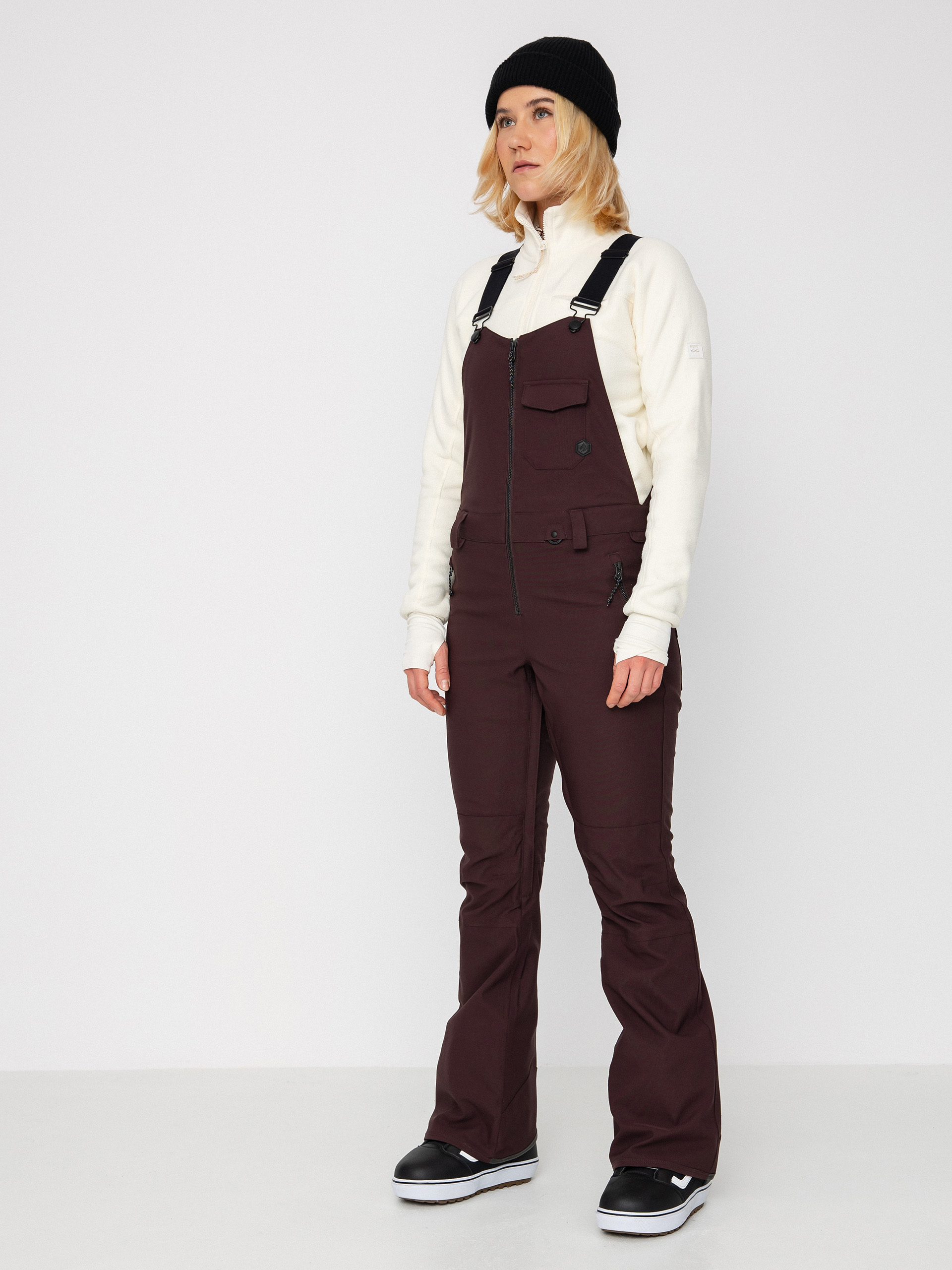 Dámské Snowboardové kalhoty  Volcom Swift Bib Overall (black plum)