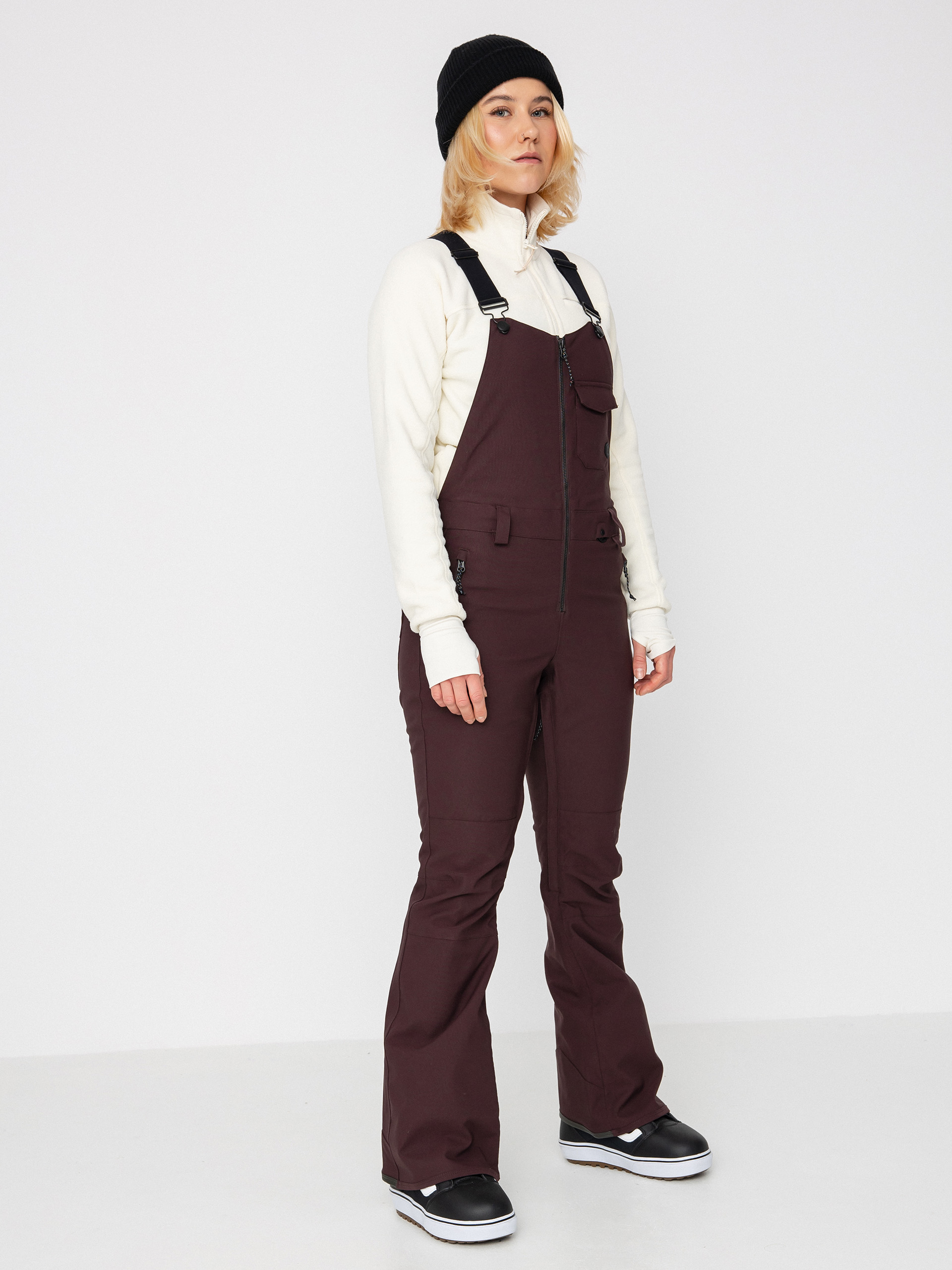 Dámské Snowboardové kalhoty  Volcom Swift Bib Overall (black plum)
