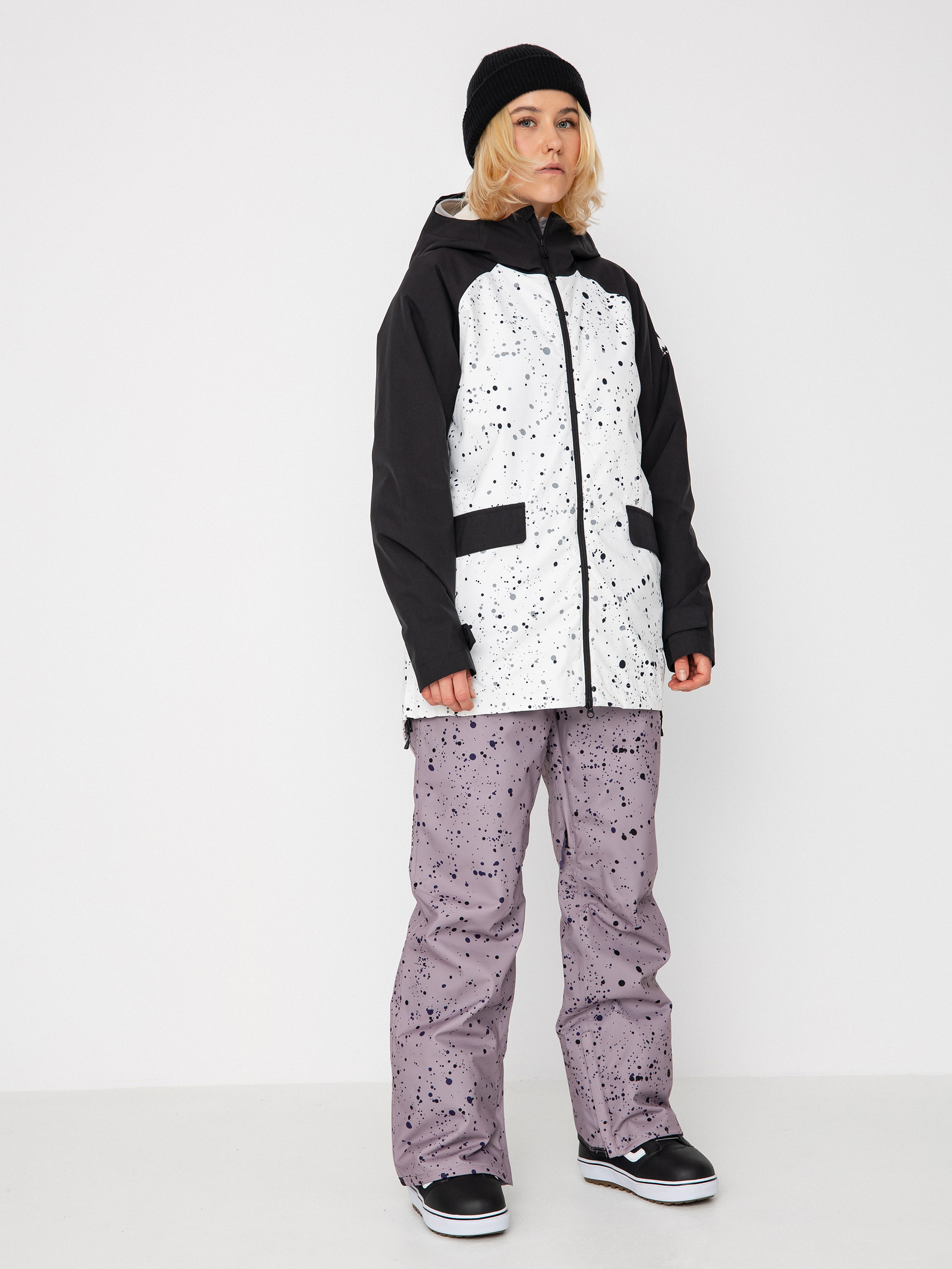 Snowboardová bunda Burton Lalik Wmn (stout white spatter/true black)