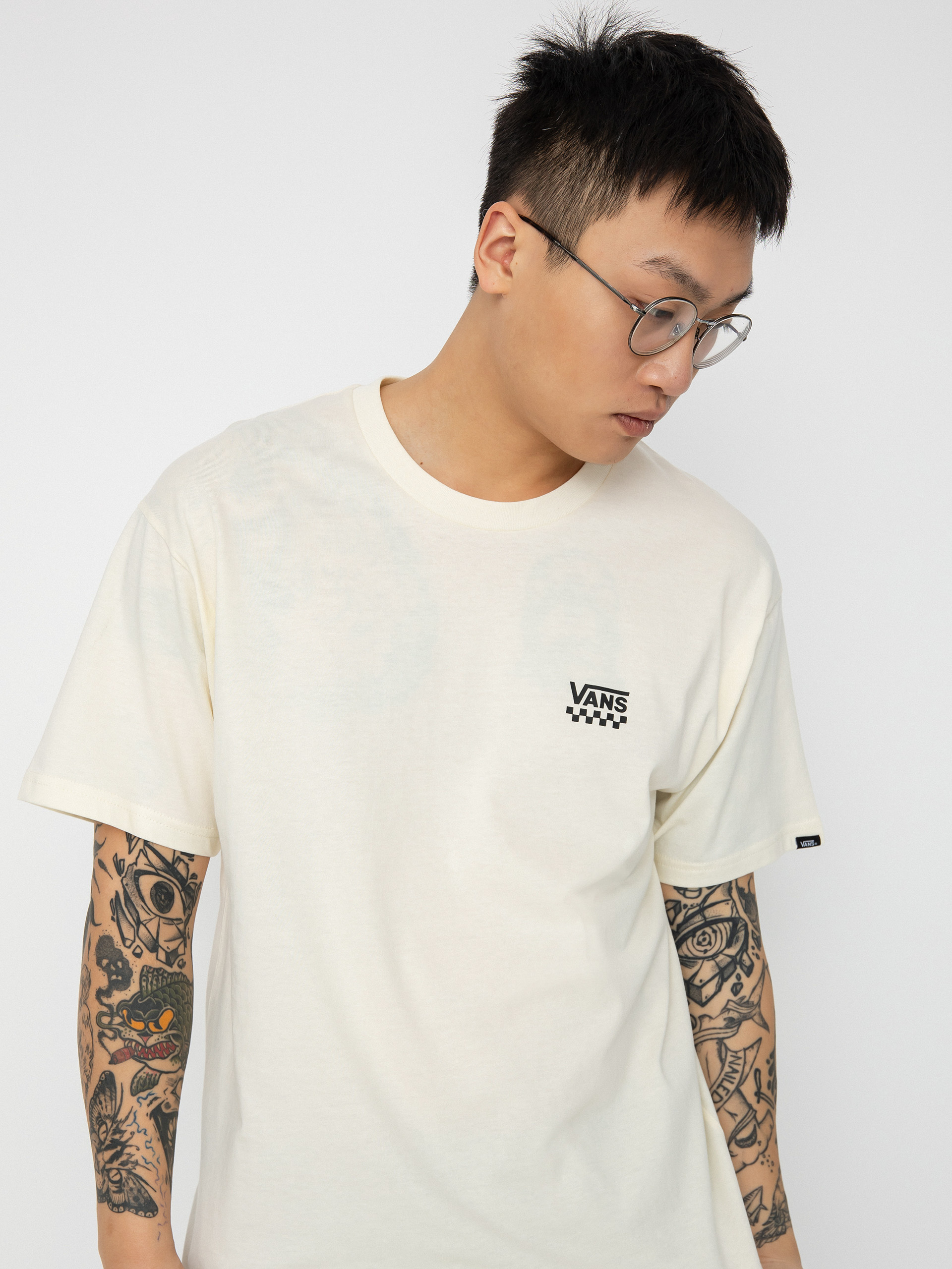 Tričko Vans Left Chest Logo II (antique white/black)