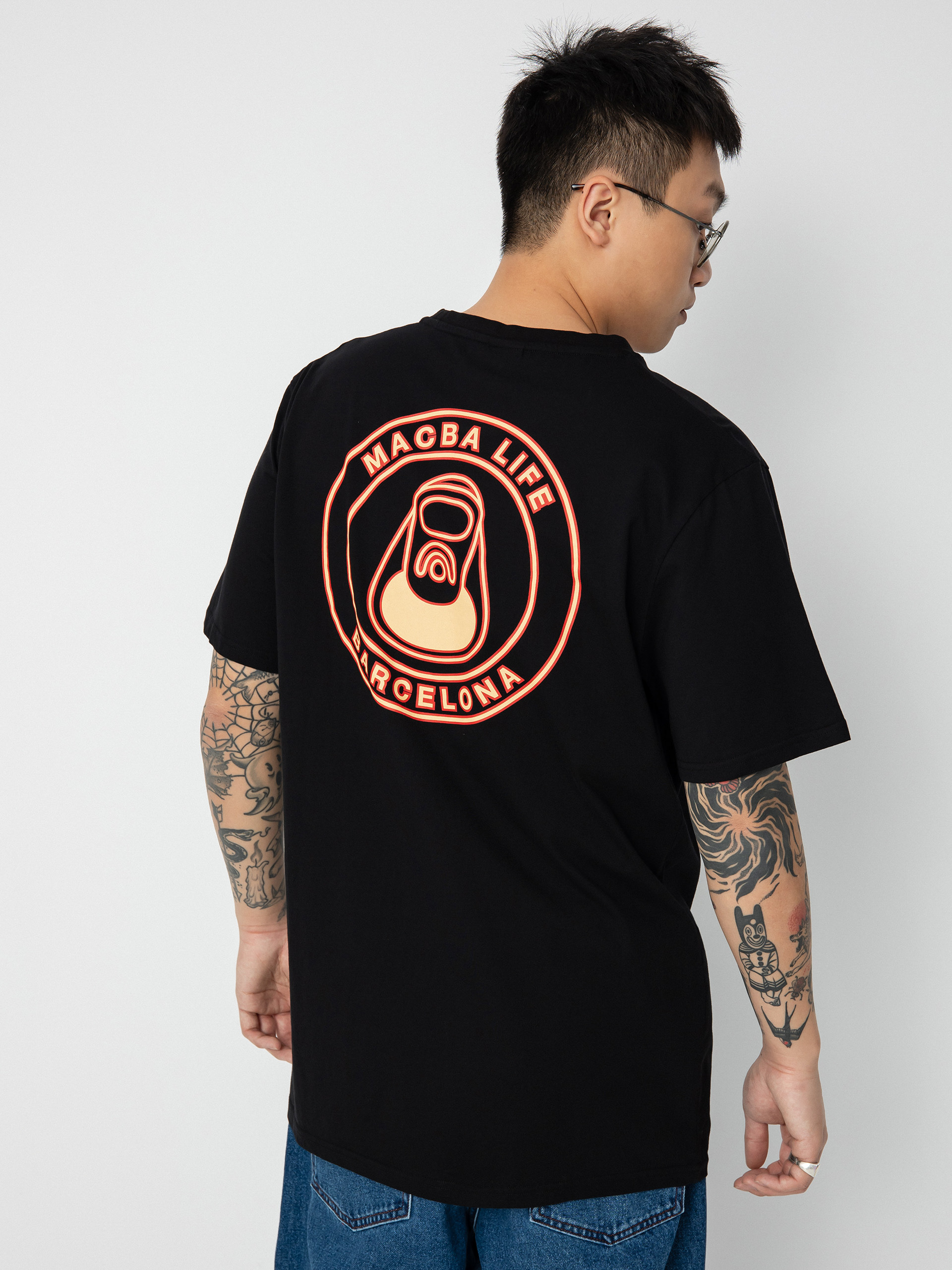 Tričko Macba Life Out Line (black/red/cream)