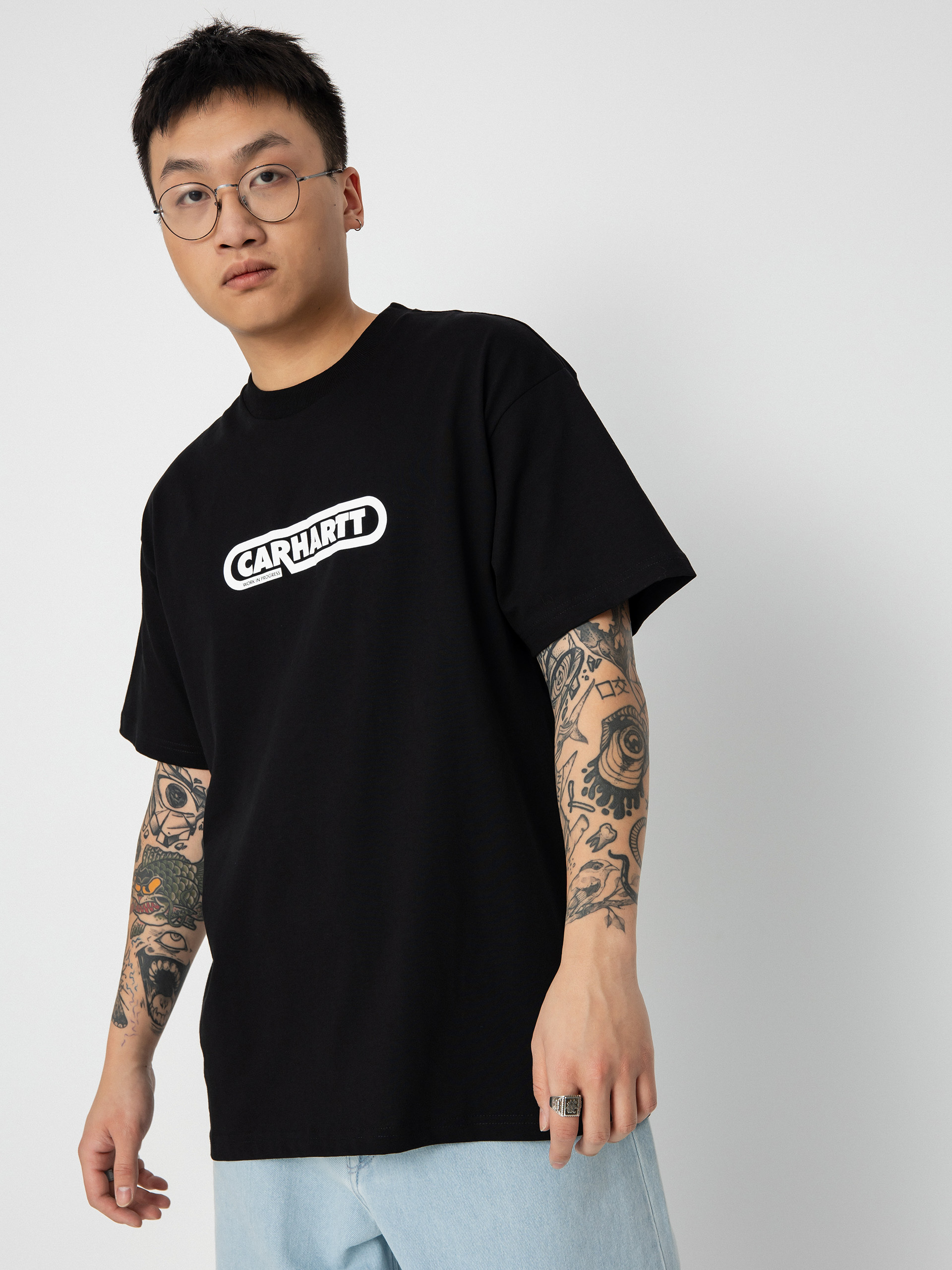 Tričko Carhartt WIP Fuse Script (black/white)