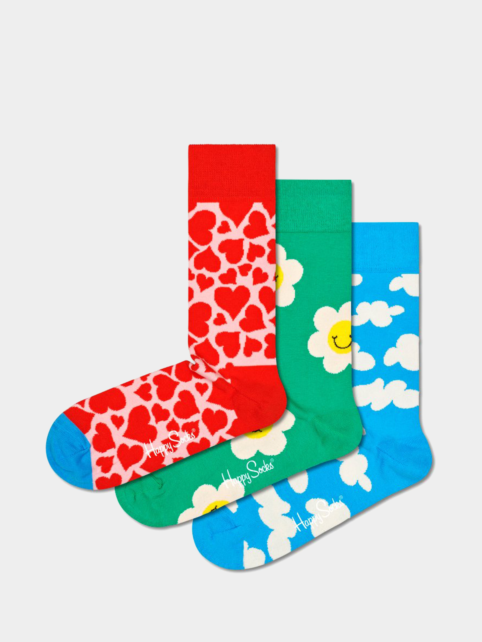 Ponožky Happy Socks 3 Pack I Flower U Gift Set (red)