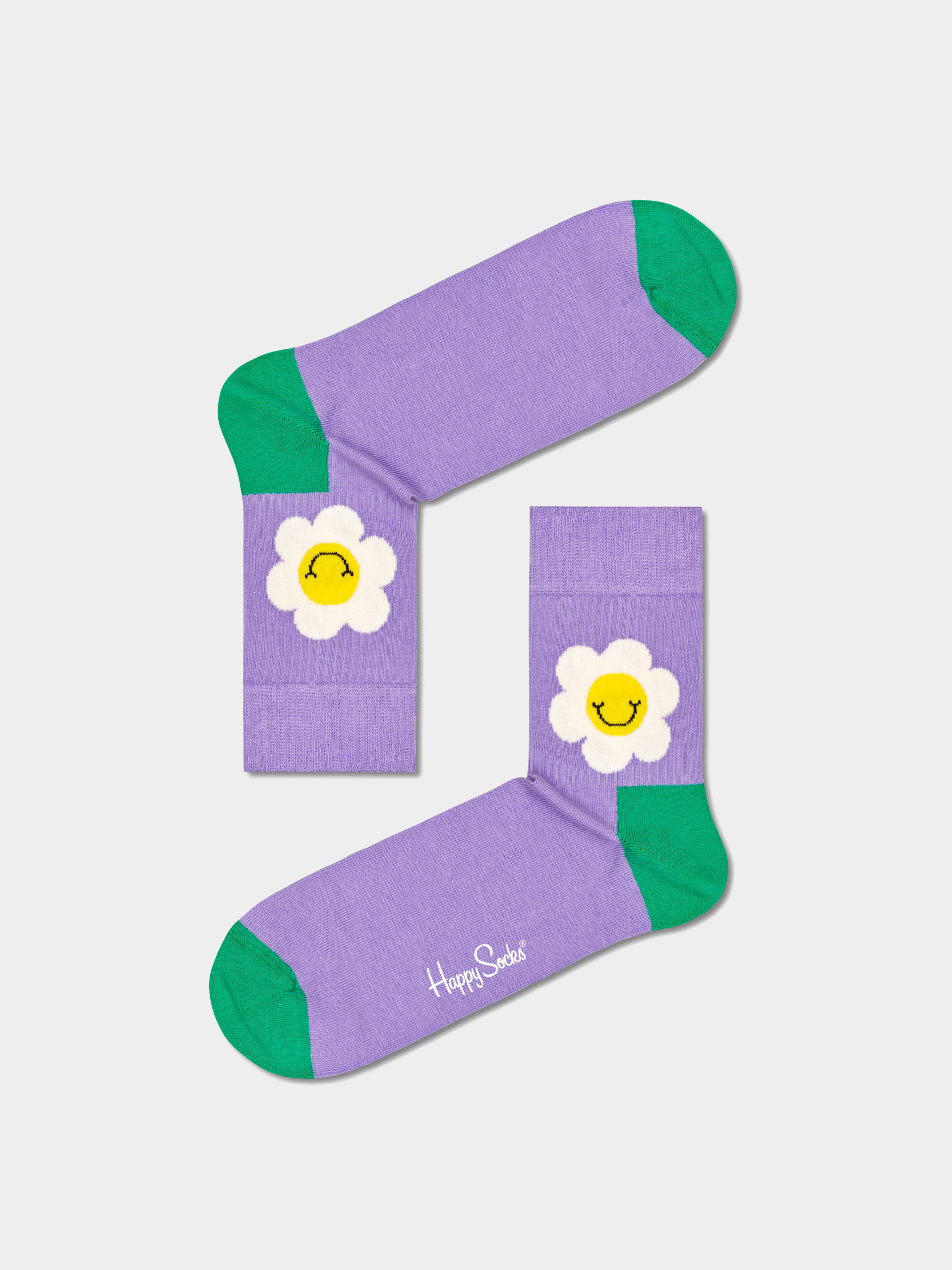 Ponožky Happy Socks Smiley Daisy 1/2 Crew (light purple)