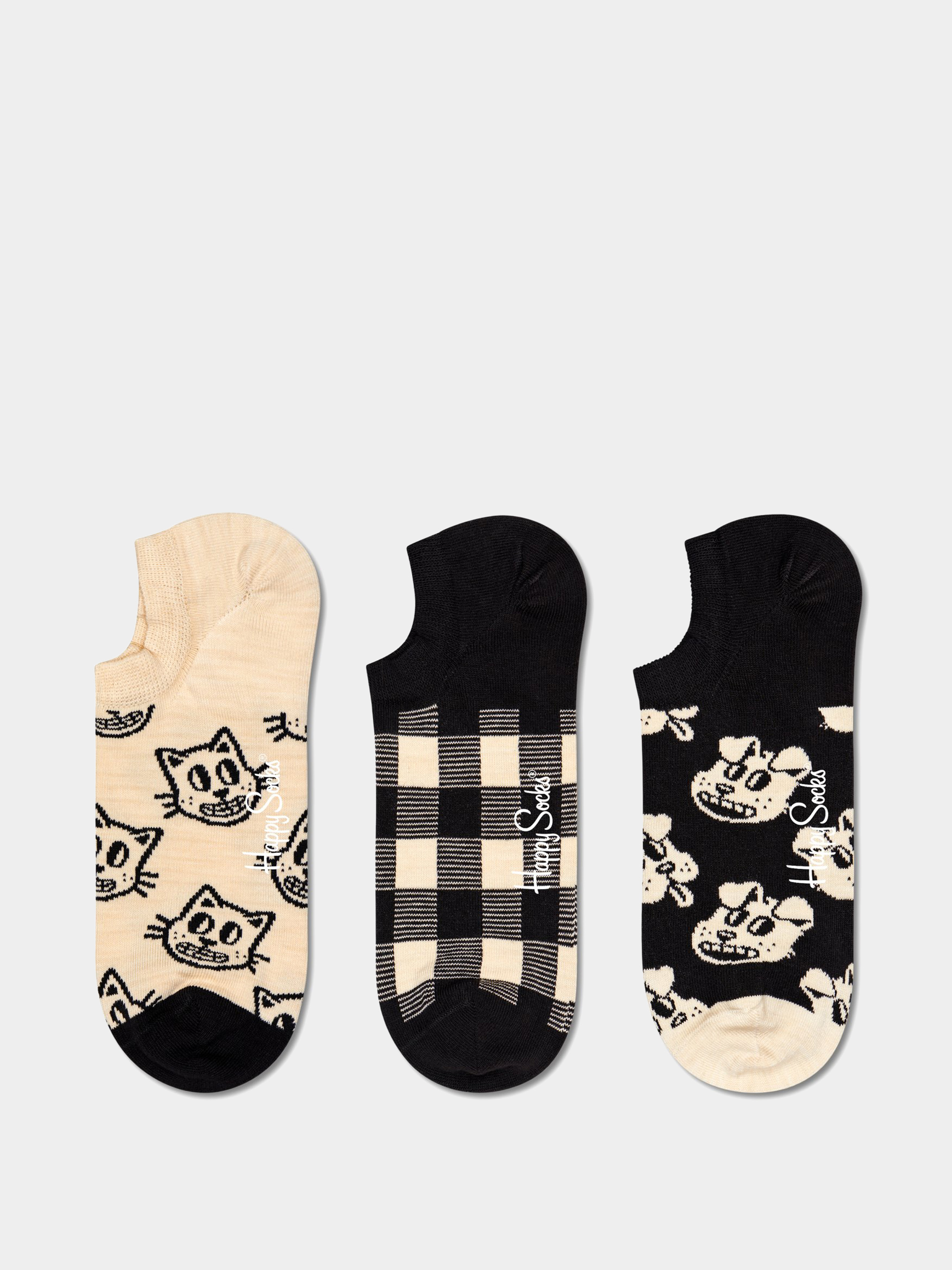 Ponožky Happy Socks 3 Pack Pets No Show (black)