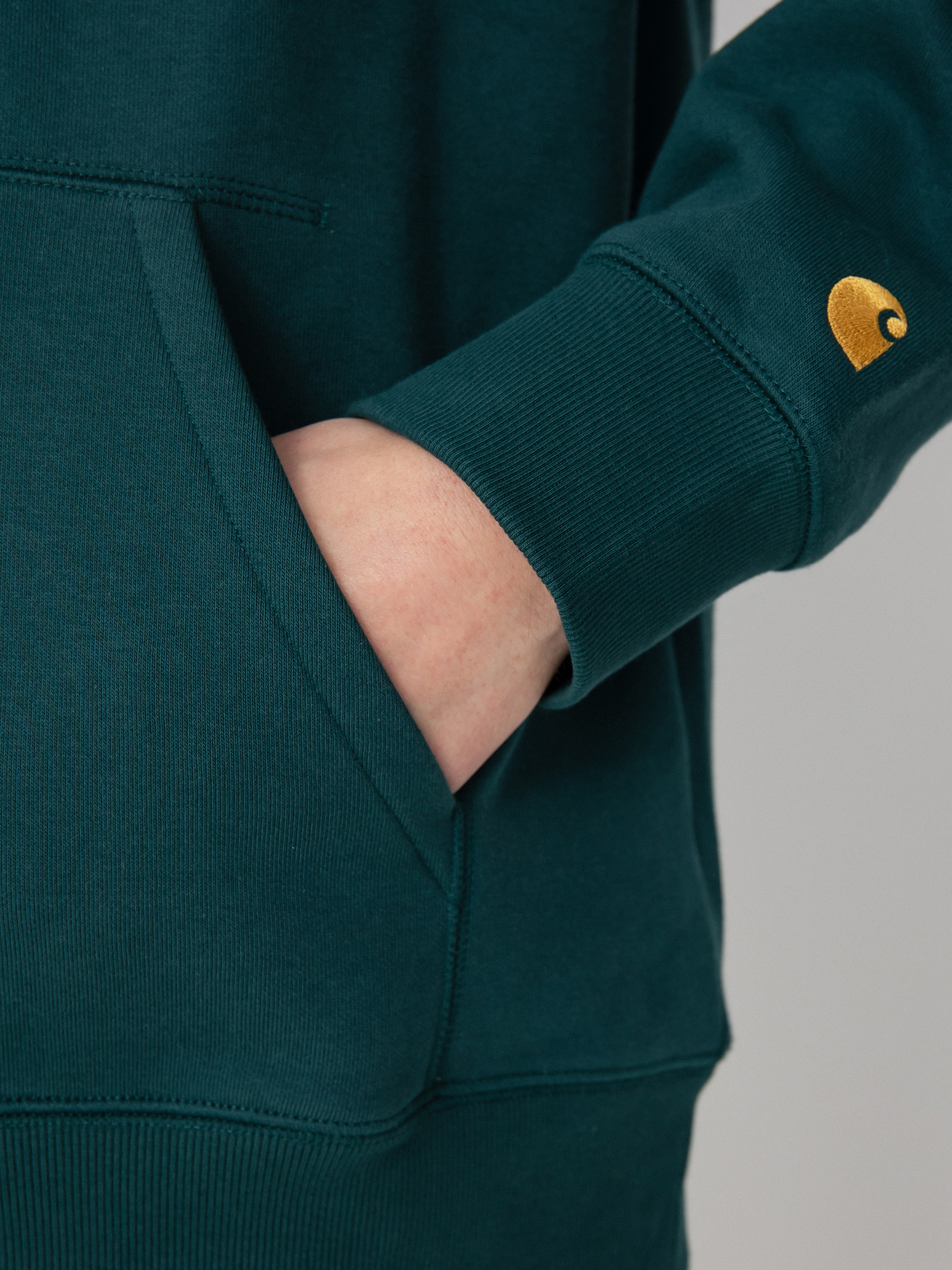 Mikina s kapucí Carhartt WIP Chase HD (botanic/gold)