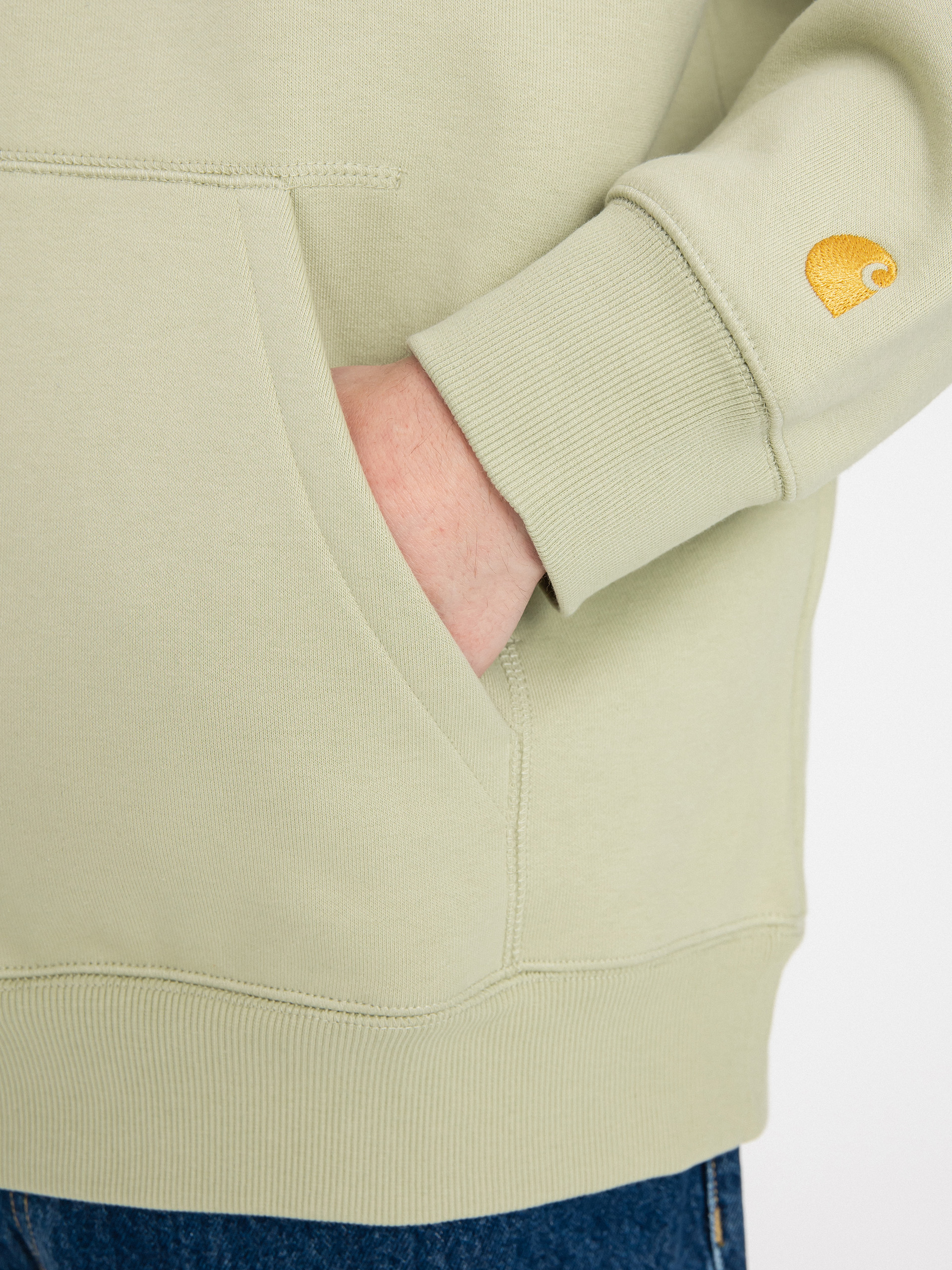 Mikina s kapucí Carhartt WIP Chase HD (agave/gold)