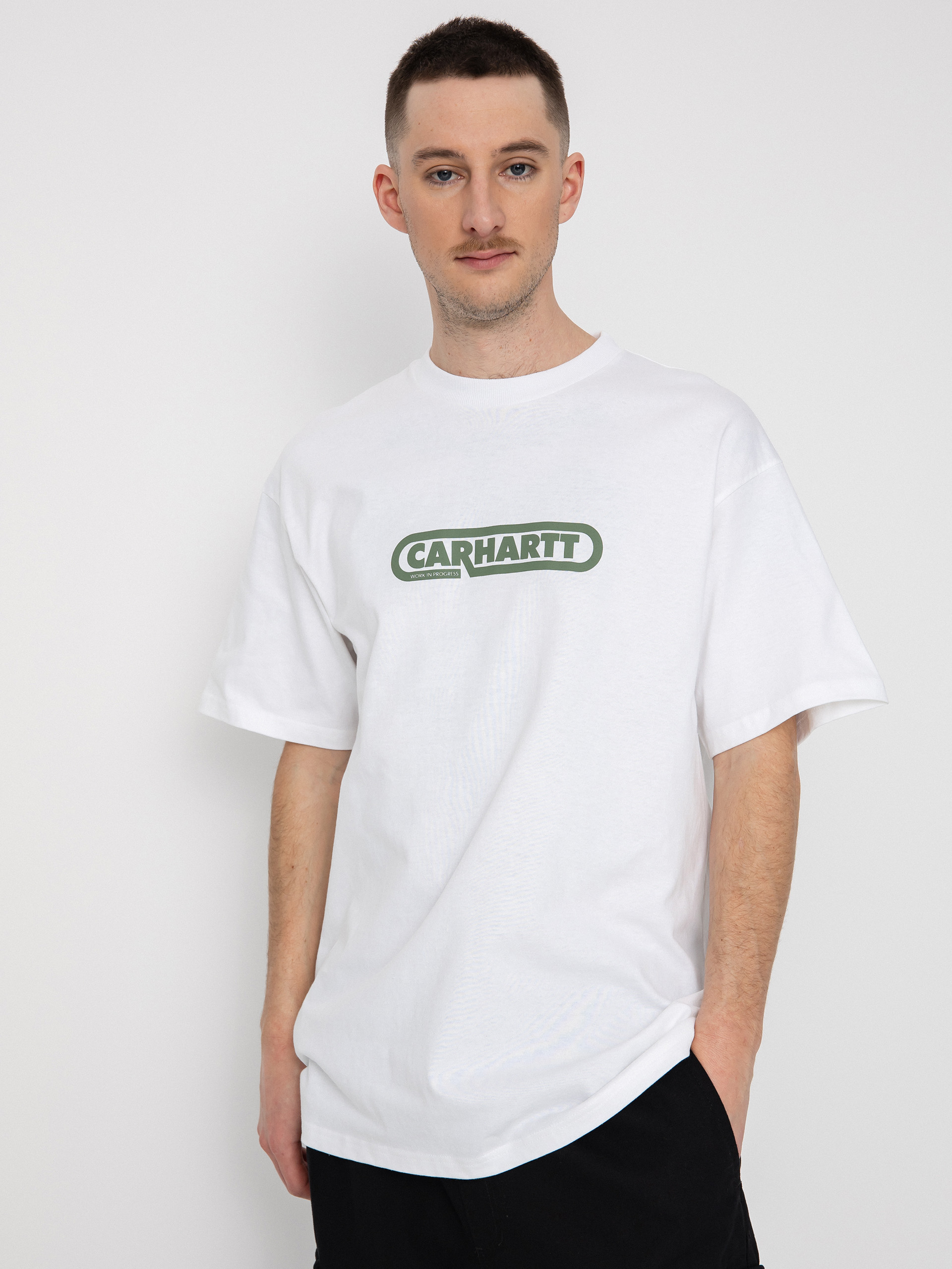 Tričko Carhartt WIP Fuse Script (white/dollar green)