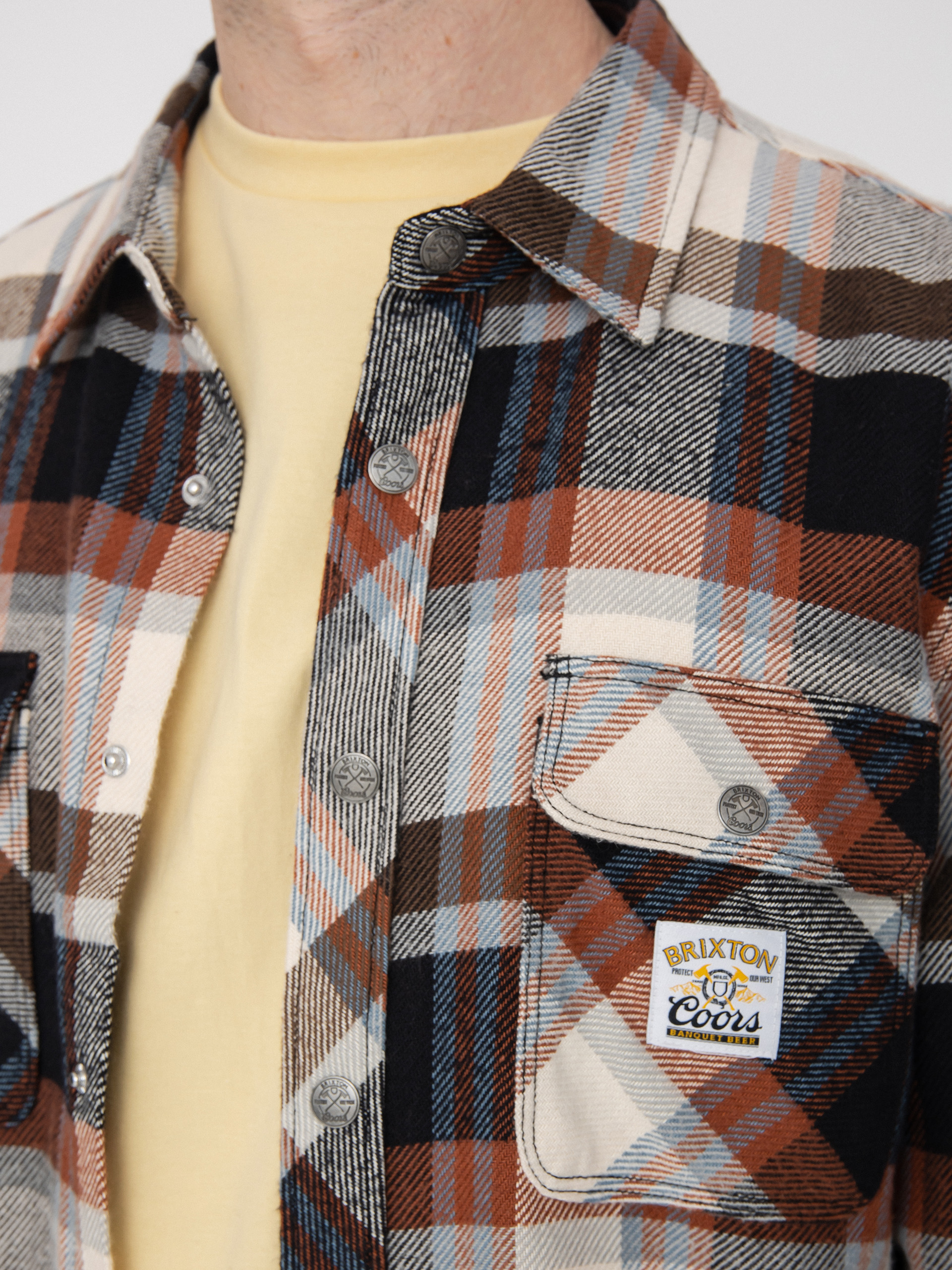 Košile Brixton Coors Pow Bowery Flannel Ls (river blue/off white)