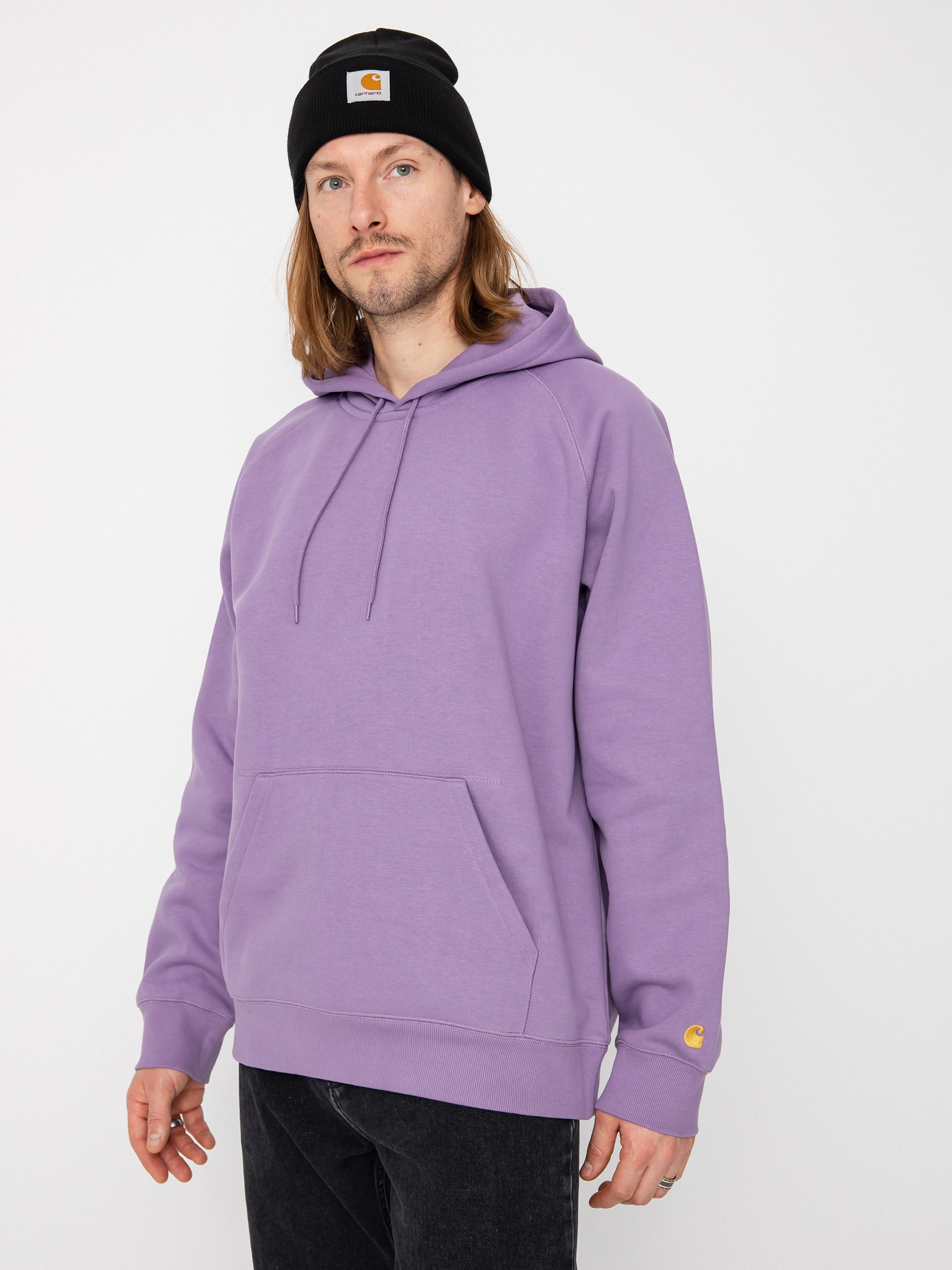 Mikina s kapucí Carhartt WIP Chase HD (violanda/gold)