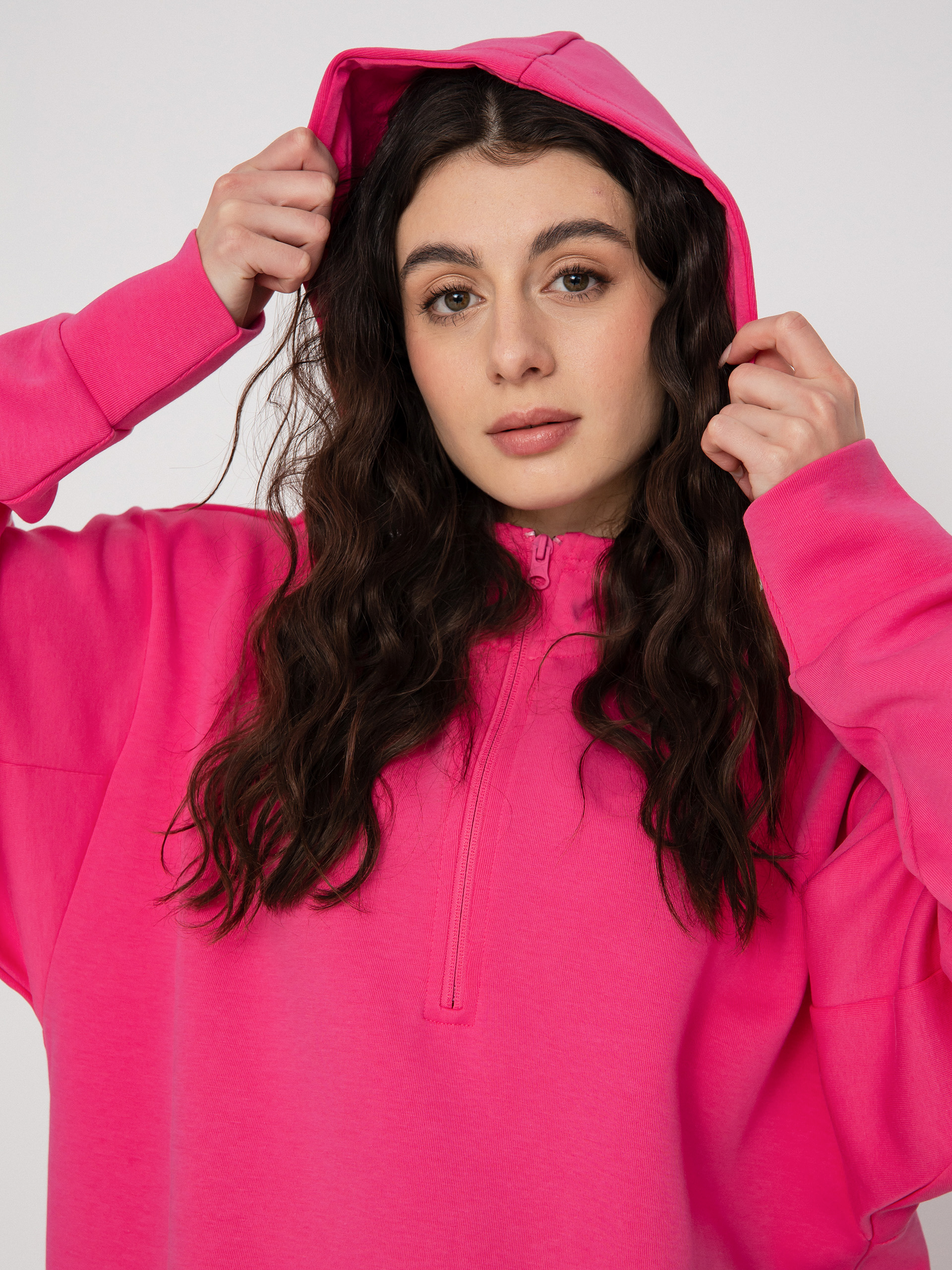 Mikina s kapucí adidas Originals Fi 3S Long HD Wmn (pulmag)