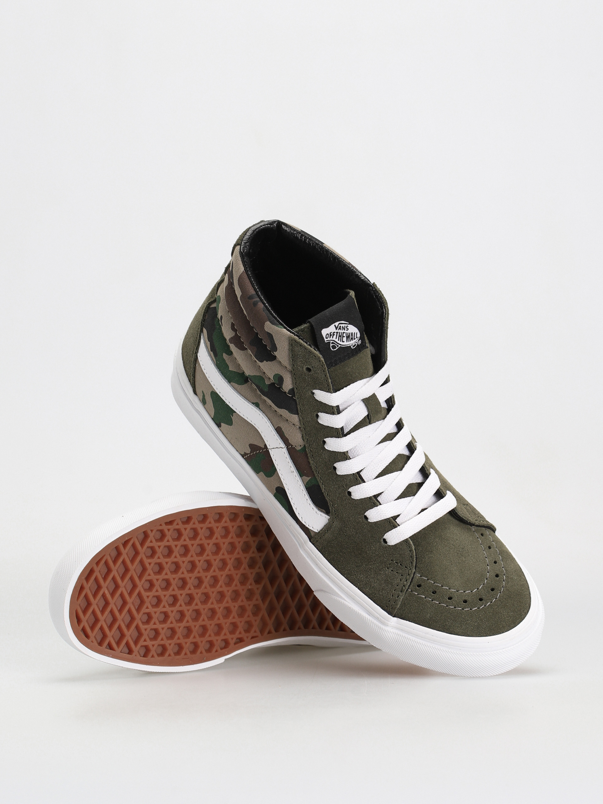 Boty Vans Sk8 Hi (camo olive/white)