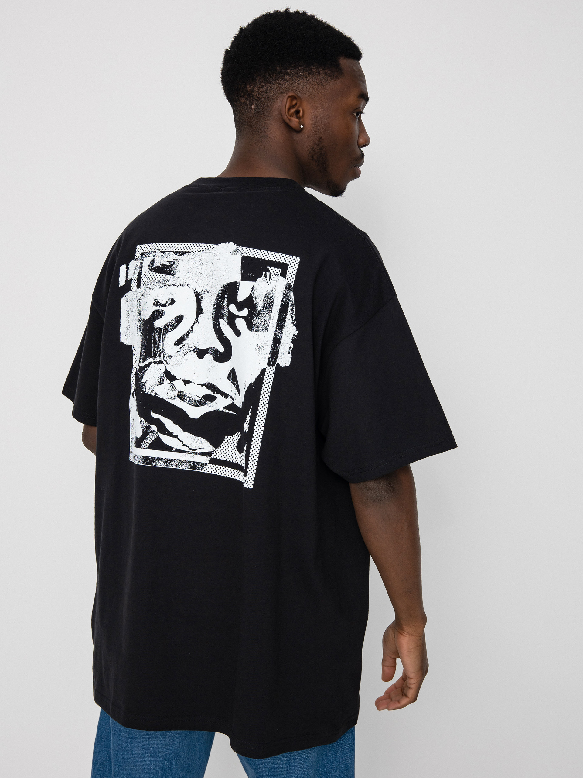Tričko OBEY Torn Icon Face (black)