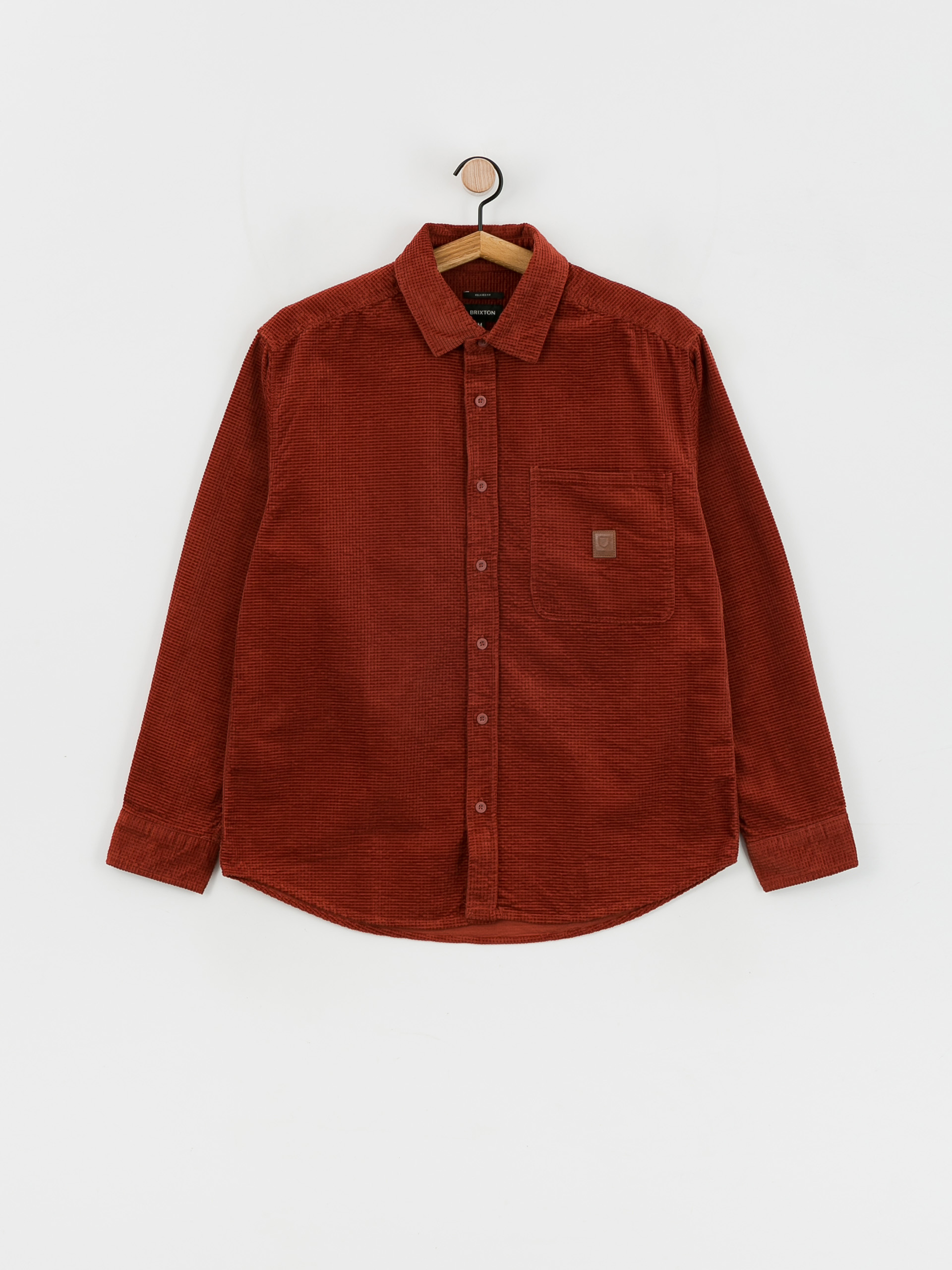 Košile Brixton Porter Waffle Corduroy Ls (burnt henna)