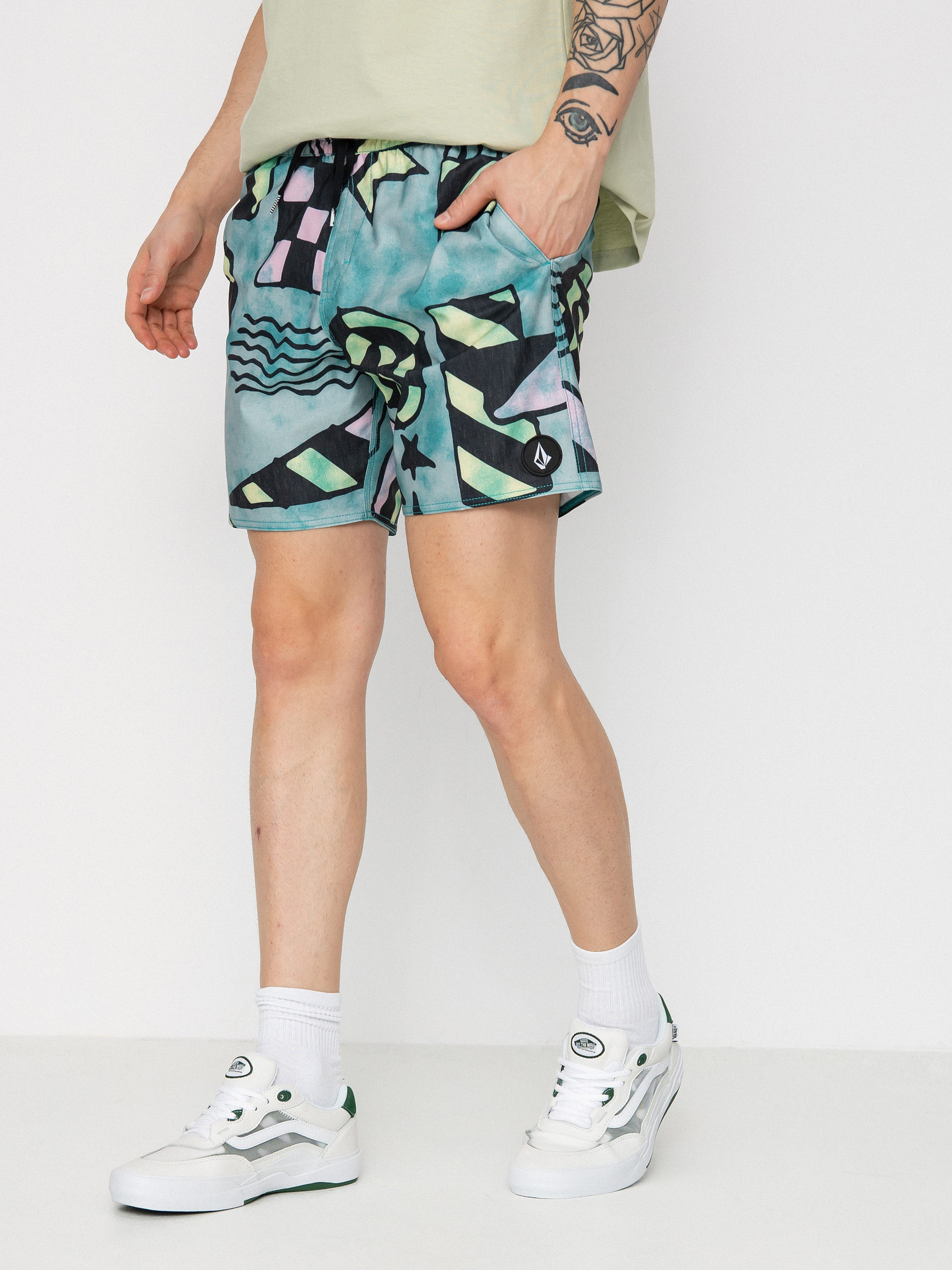 Kraťasy Volcom Chlorine Killer Stoney Trnk 17 (temple teal)