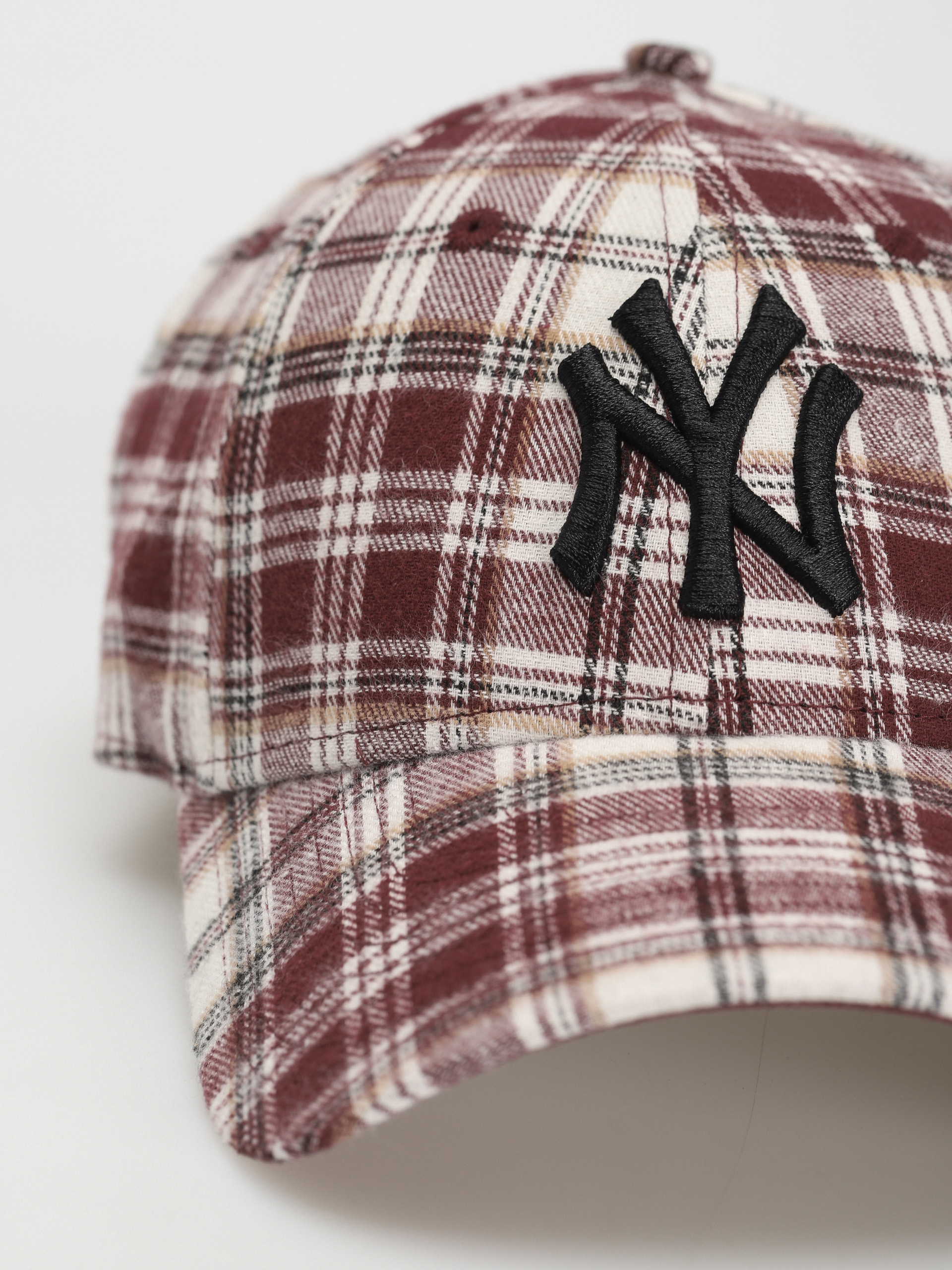Kšiltovka  New Era Plaid Camo 9Forty New York Yankees (maroon)