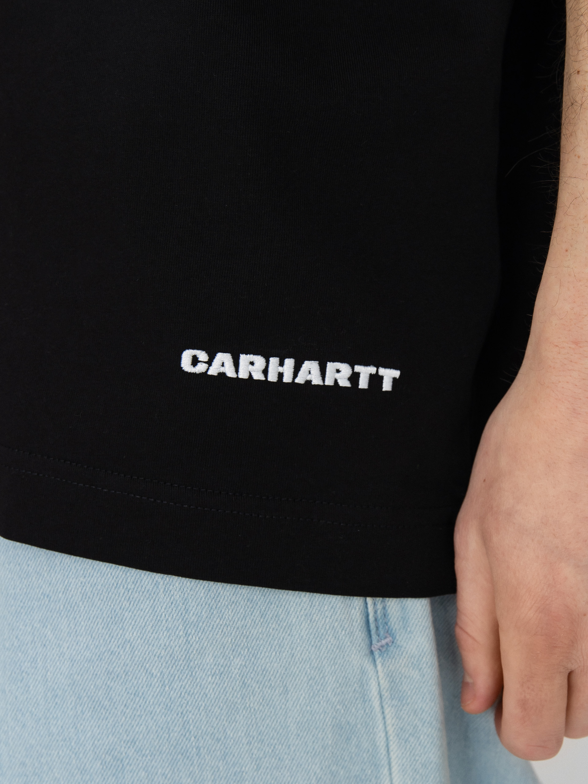 Tričko Carhartt WIP Link Script (black/white)