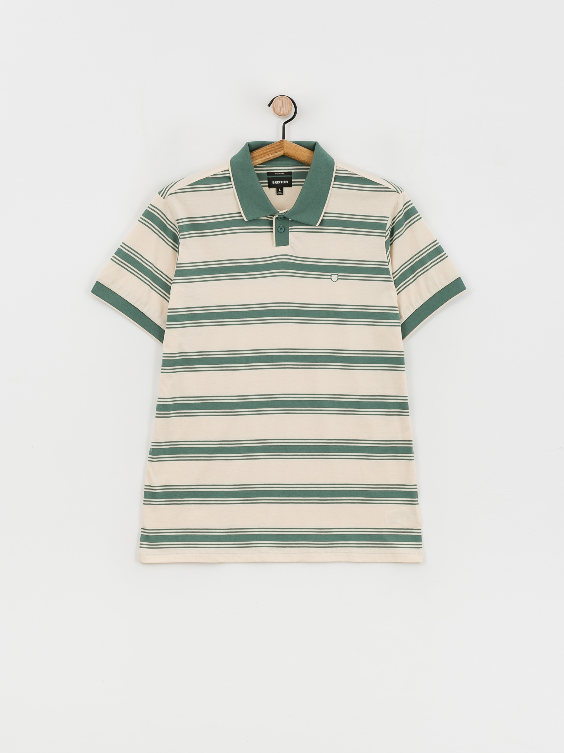 Polo tričko Brixton Proper (whitecap/spruce)