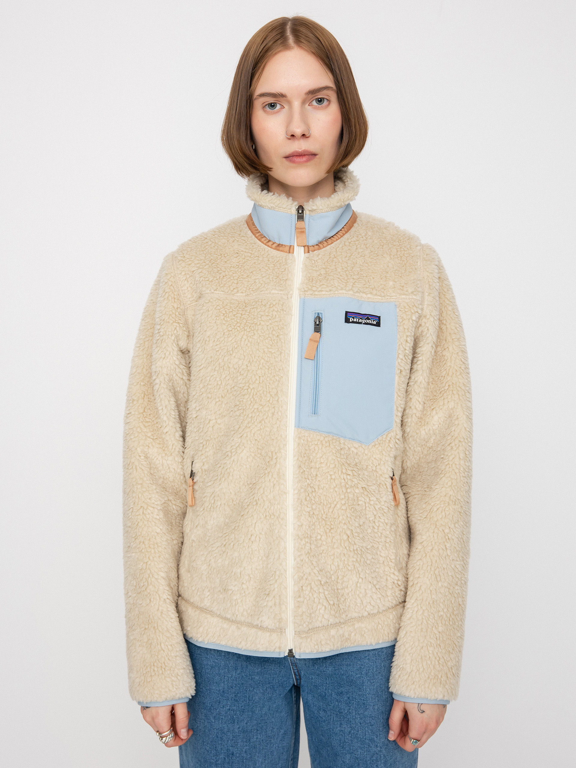 Bunda Patagonia Classic Retro X Wmn (dark natural w/lago blue)