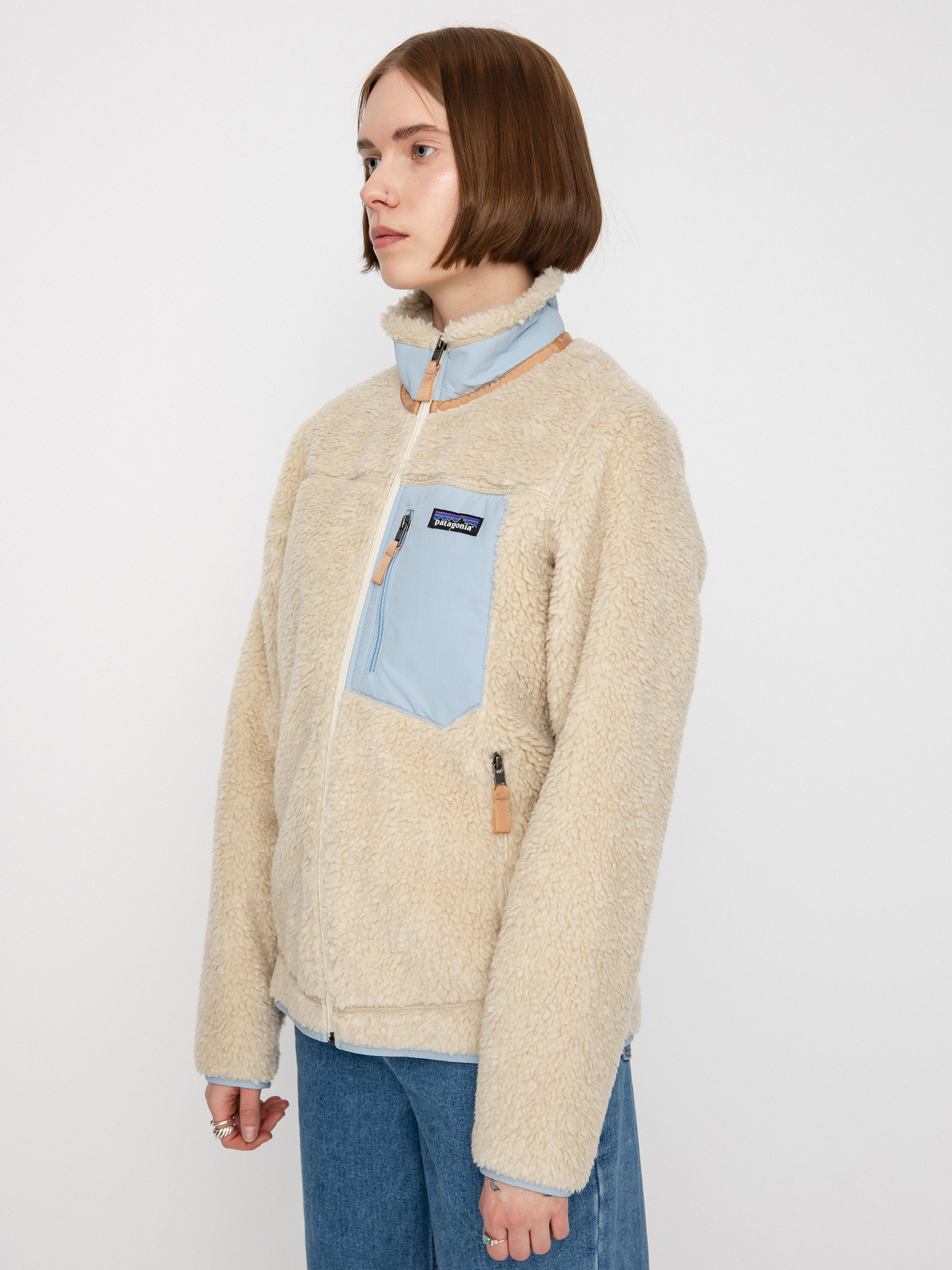 Bunda Patagonia Classic Retro X Wmn (dark natural w/lago blue)