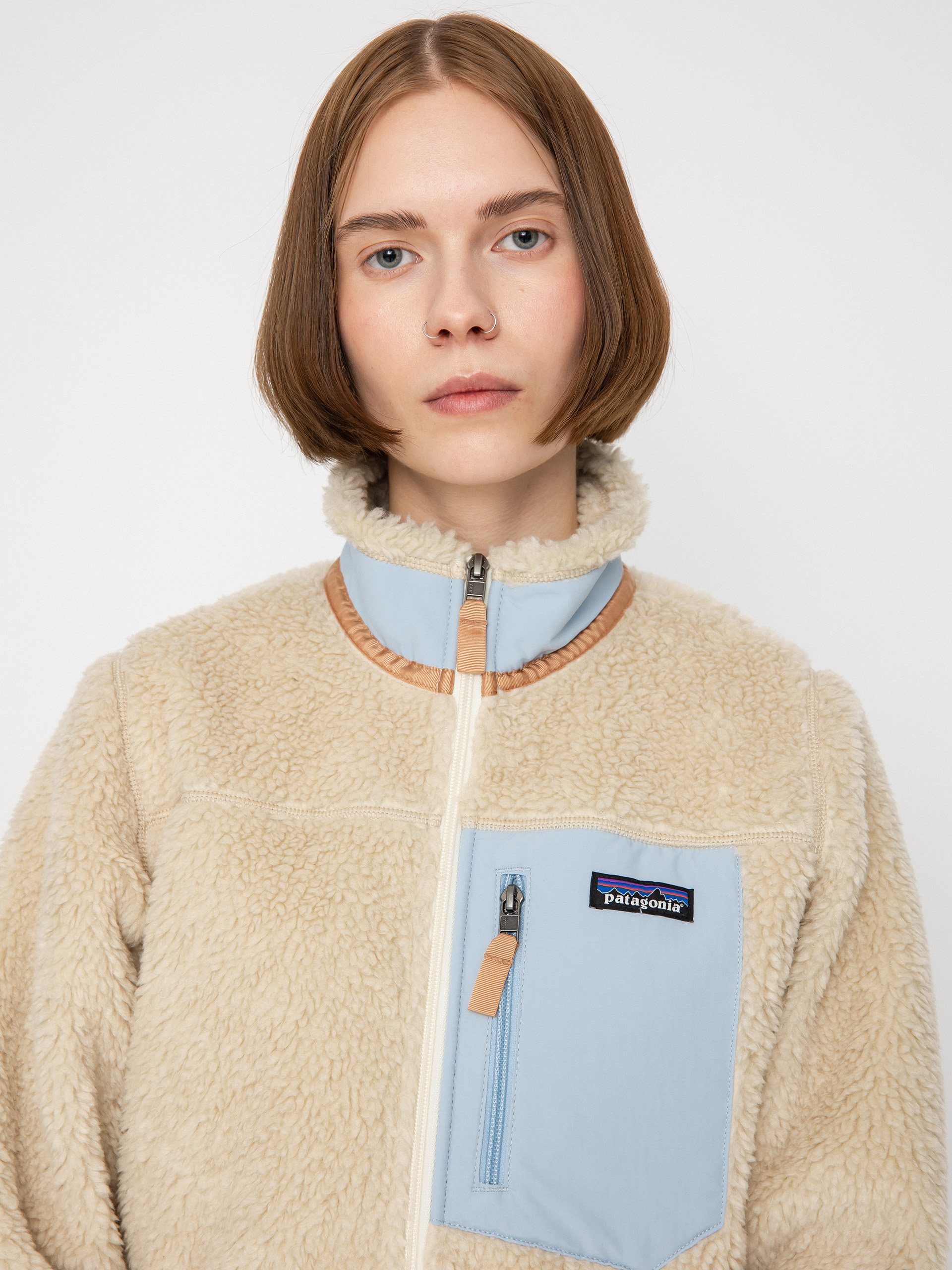 Bunda Patagonia Classic Retro X Wmn (dark natural w/lago blue)