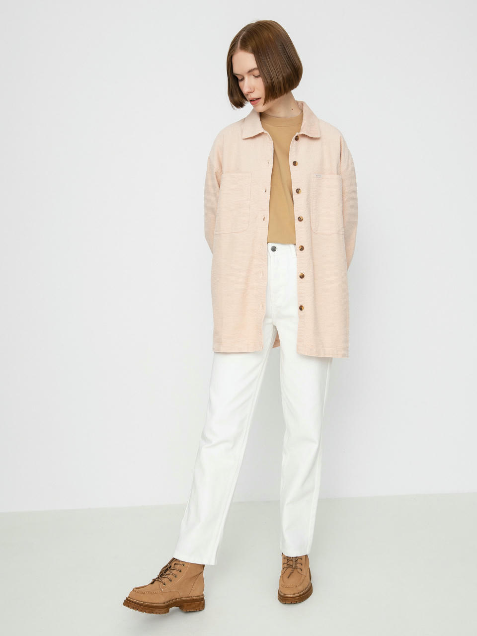 Košile Brixton Dundee Corduroy Overshirt Wmn (rose dust)