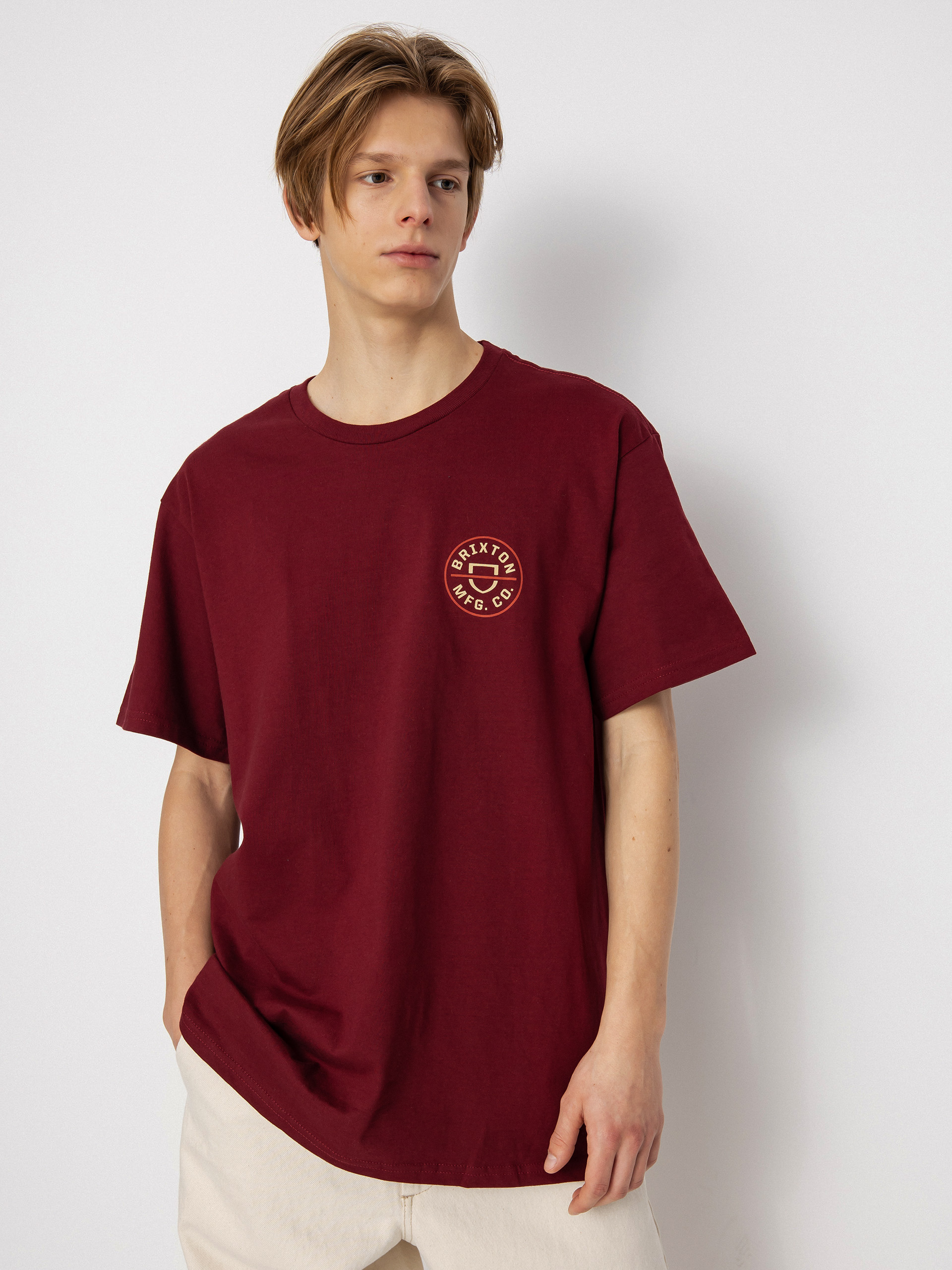 Tričko Brixton Crest II (island berry/straw/burnt red)