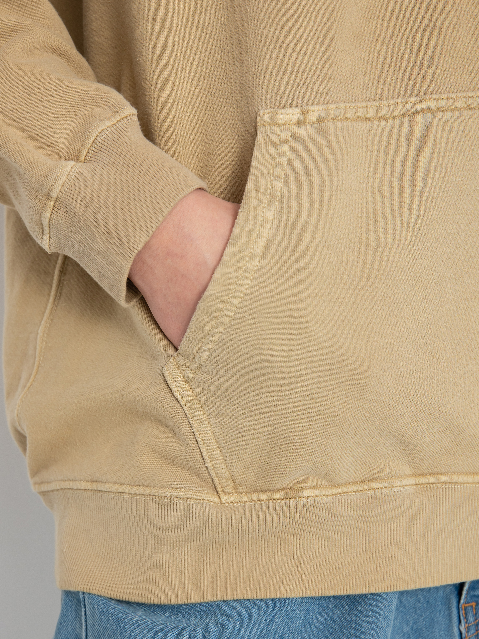 Mikina s kapucí Brixton Vintage Reserve HD (sand vintage wash)