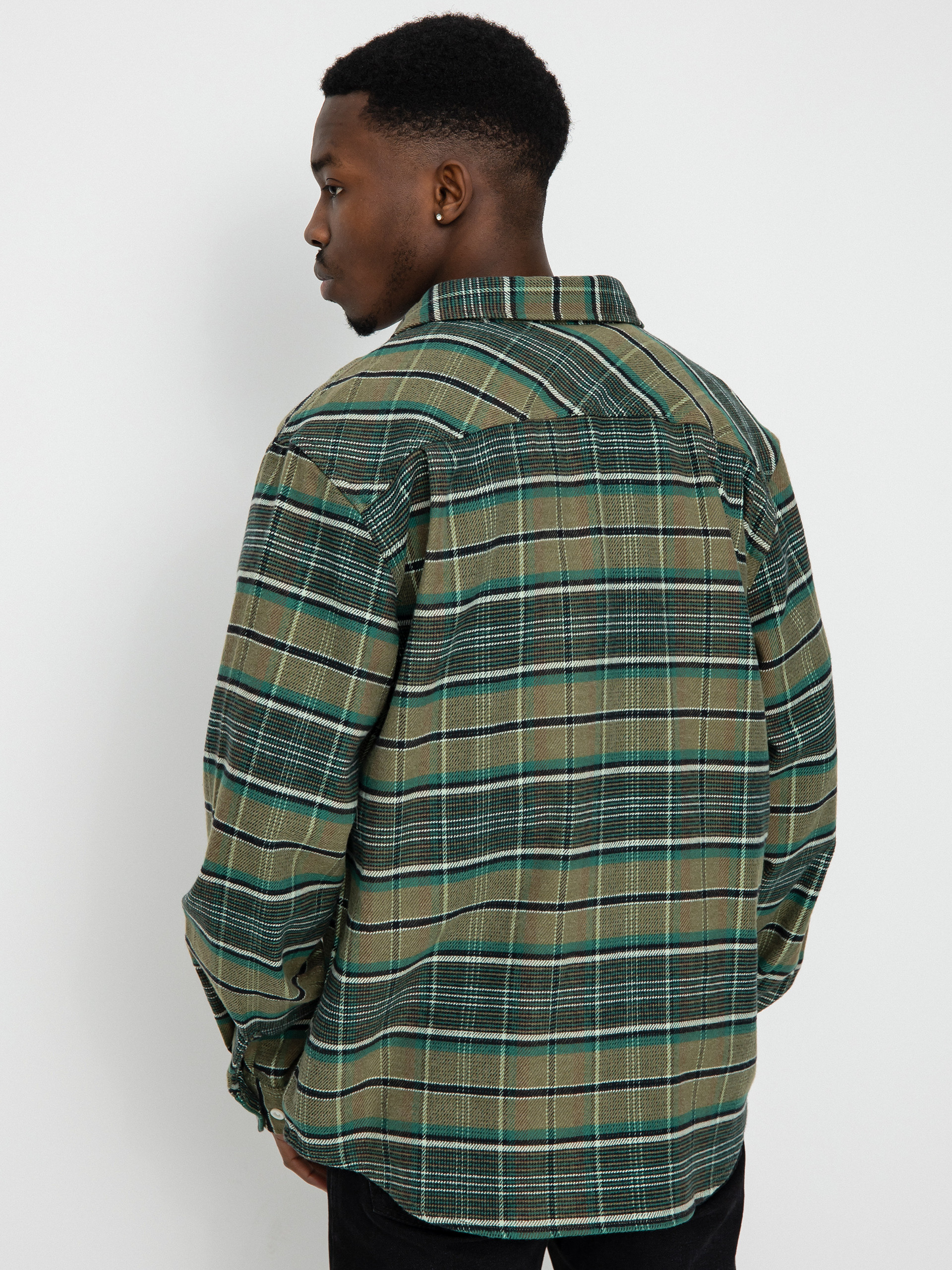 Košile Brixton Bowery Stretch Wr Flannel (olive surplus/spruce/black)