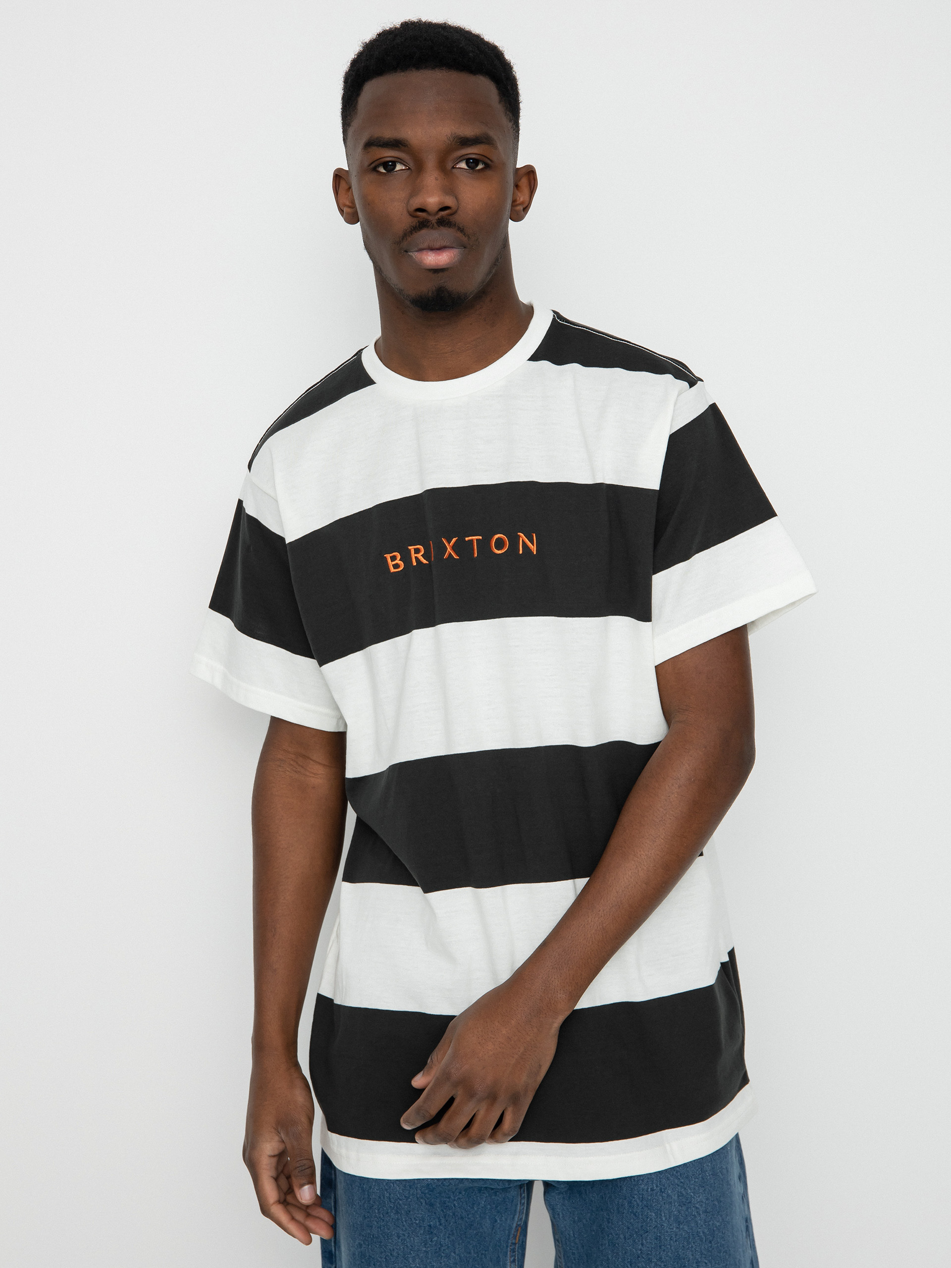 Tričko Brixton Hilt Alpha Line (off white/washed black/paradis)