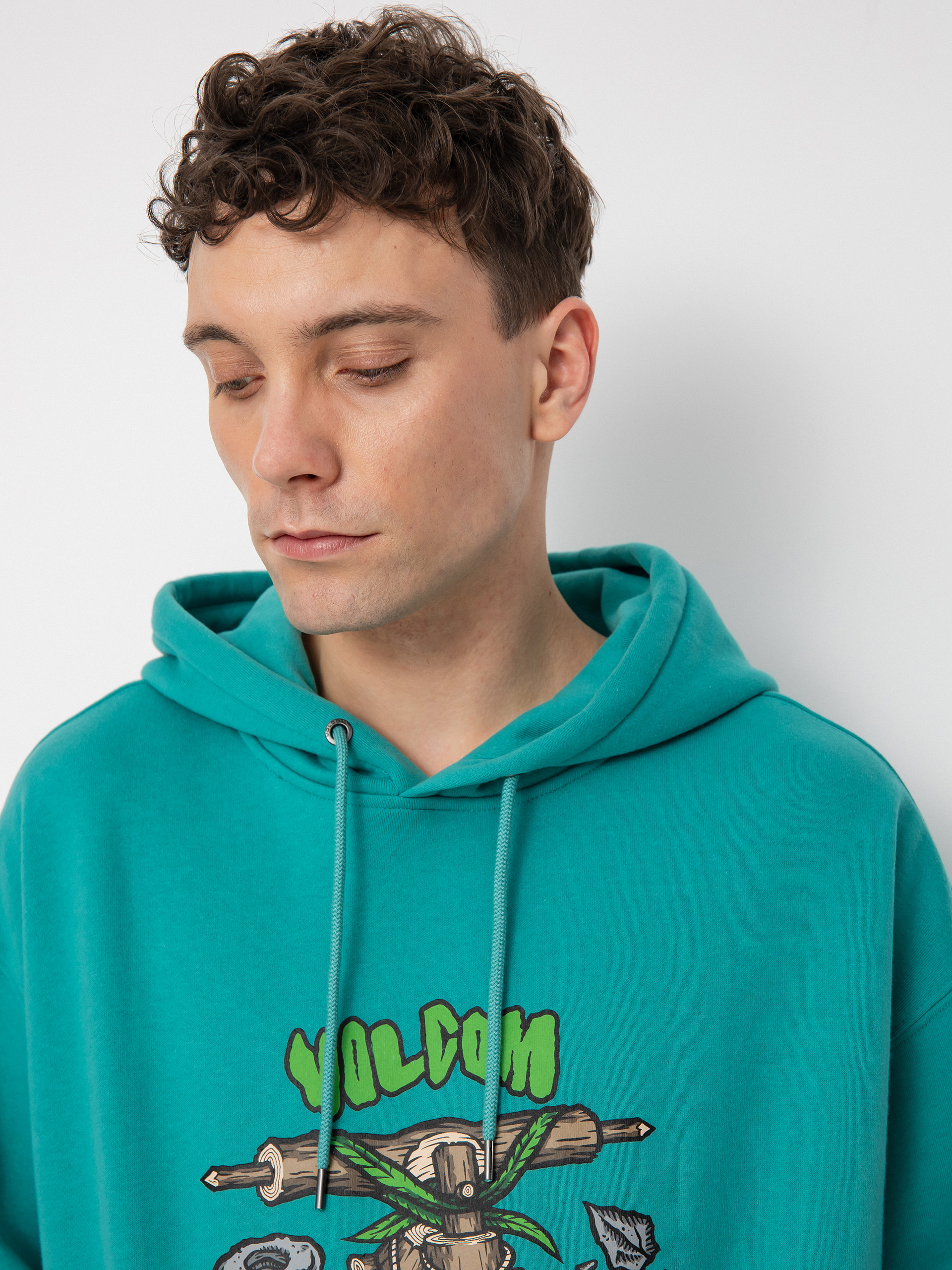 Mikina s kapucí Volcom Fa Todd Bratrud HD (temple teal)