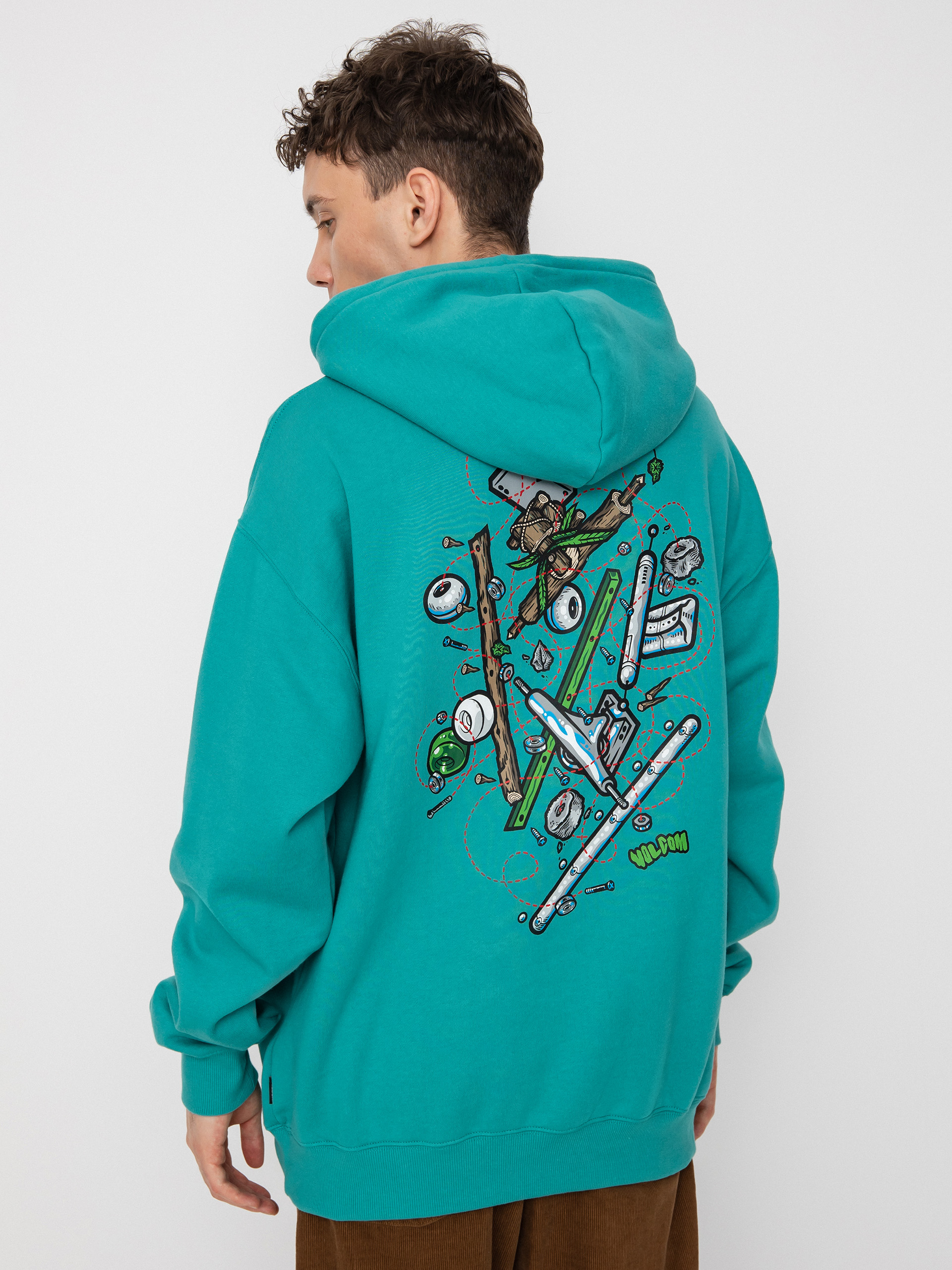 Mikina s kapucí Volcom Fa Todd Bratrud HD (temple teal)