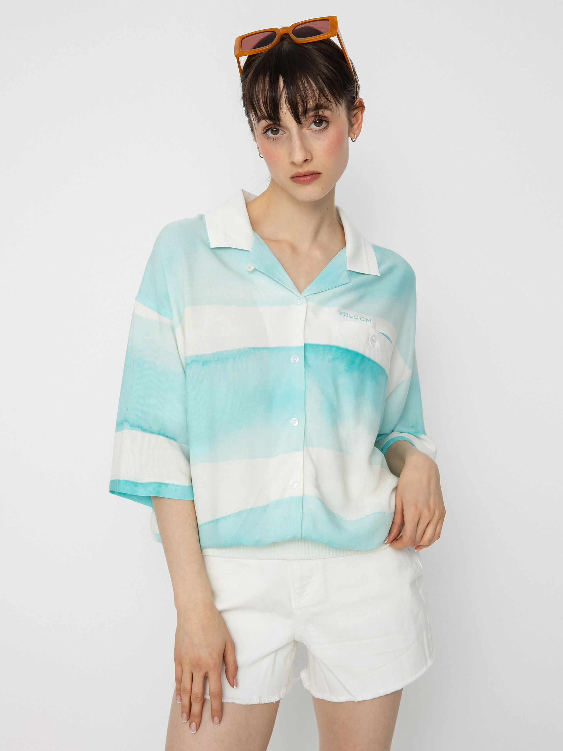 Košile Volcom Stay Stripes Wmn (pale aqua)