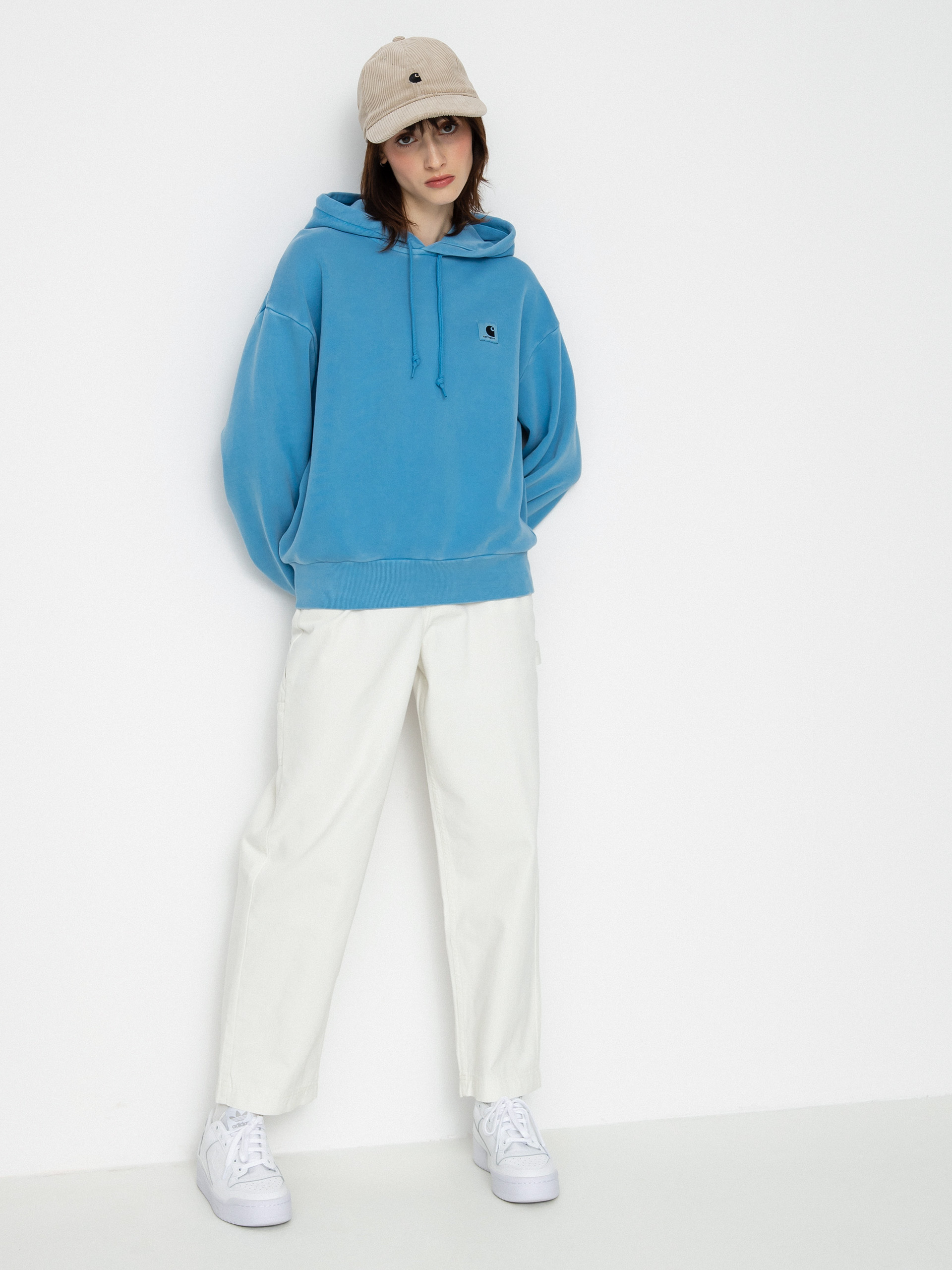 Mikina s kapucí Carhartt WIP Nelson HD Wmn (piscine)