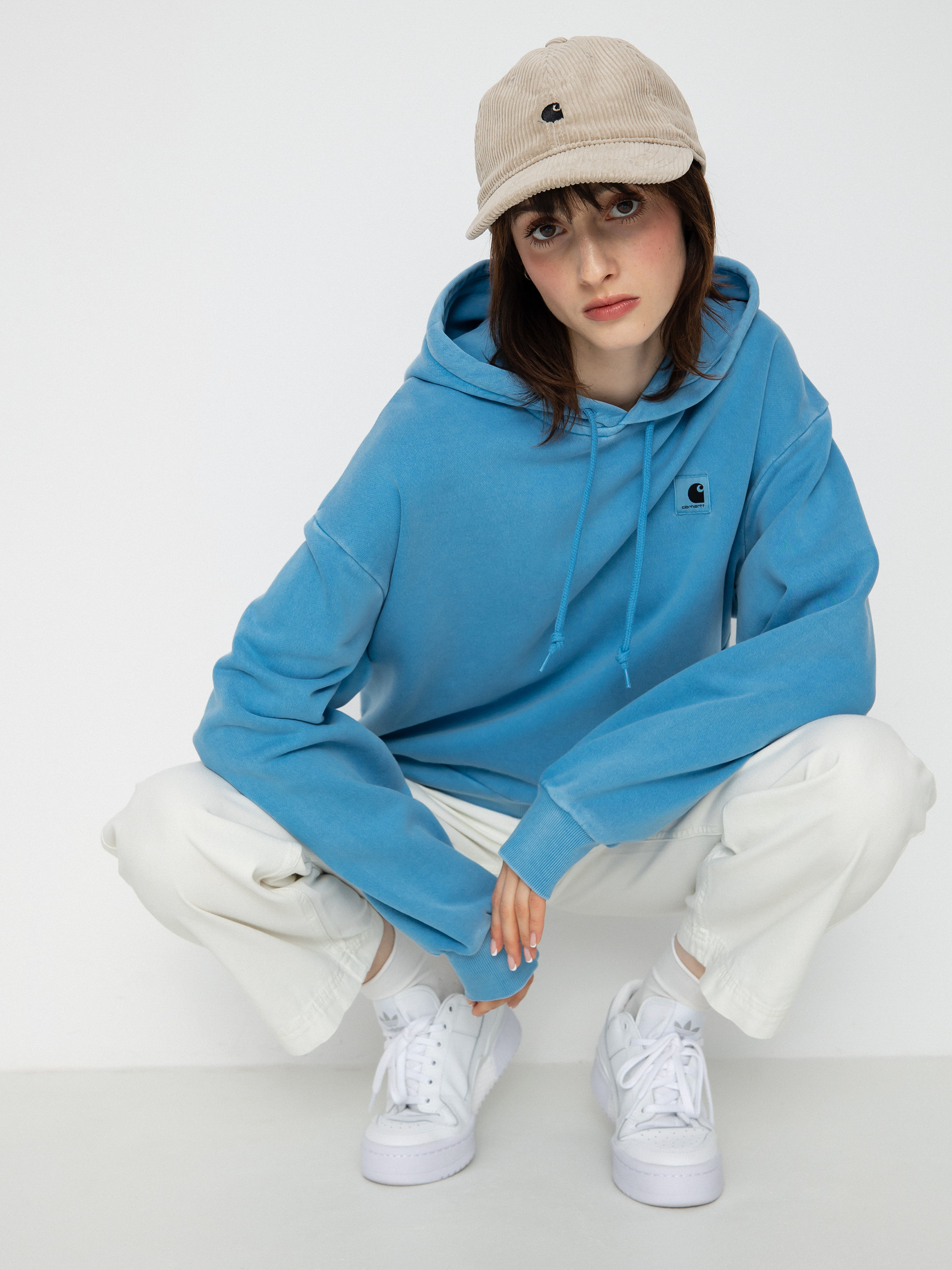 Mikina s kapucí Carhartt WIP Nelson HD Wmn (piscine)