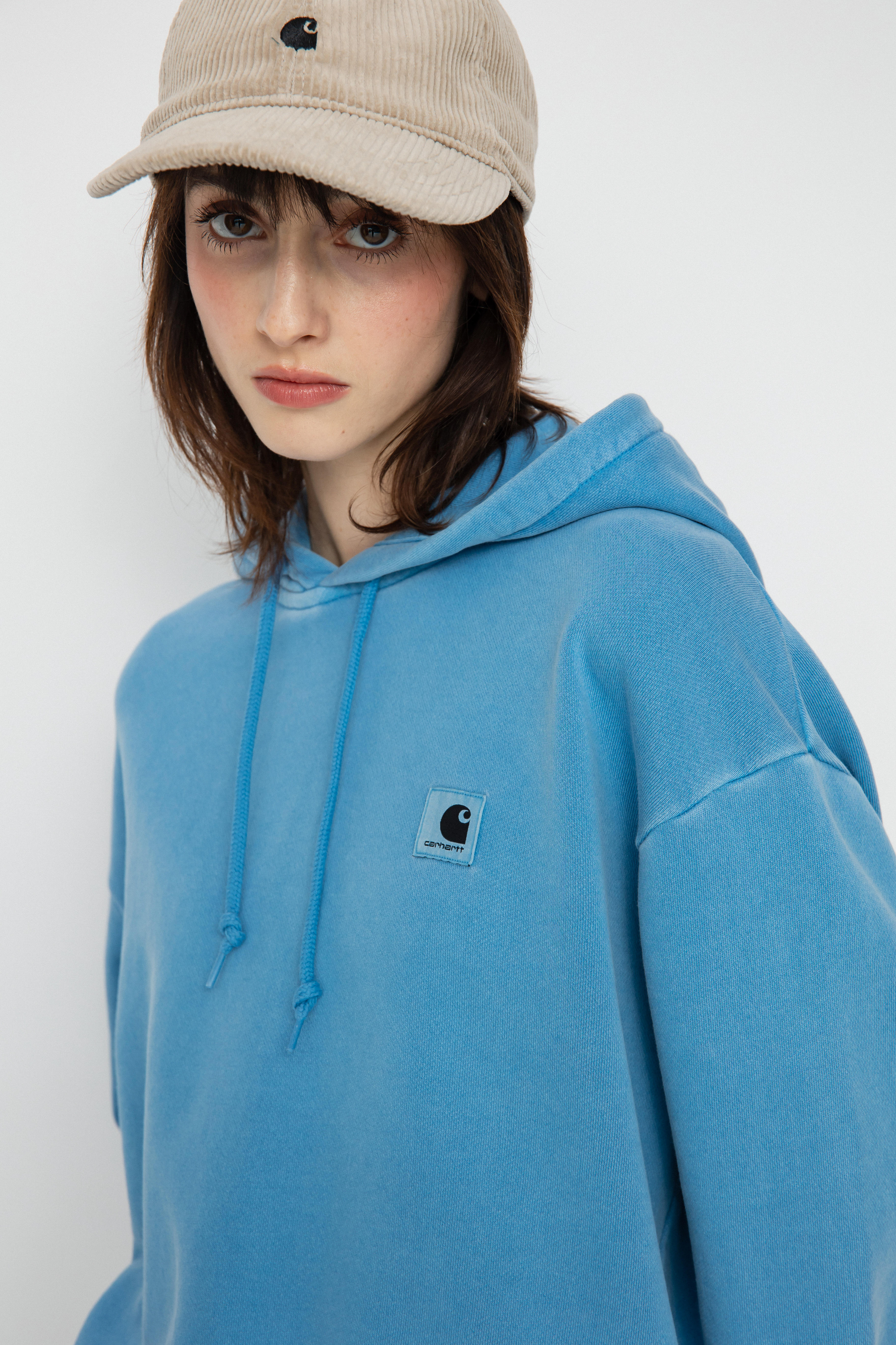 Mikina s kapucí Carhartt WIP Nelson HD Wmn (piscine)