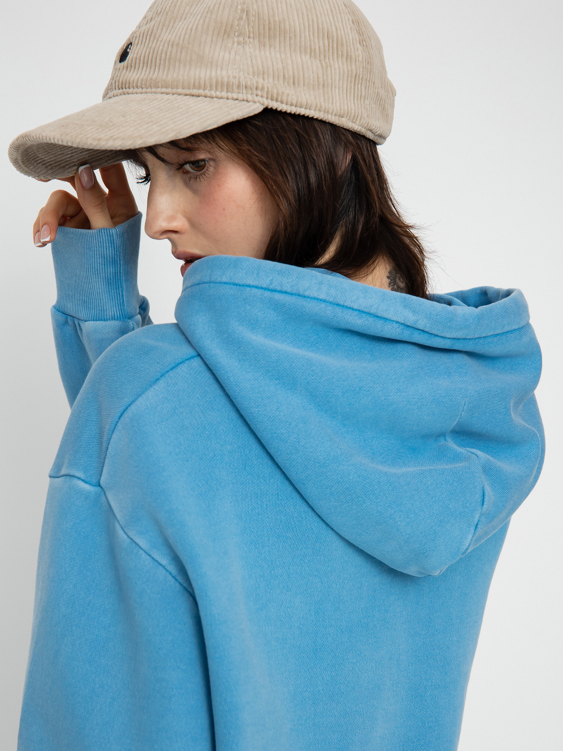 Mikina s kapucí Carhartt WIP Nelson HD Wmn (piscine)