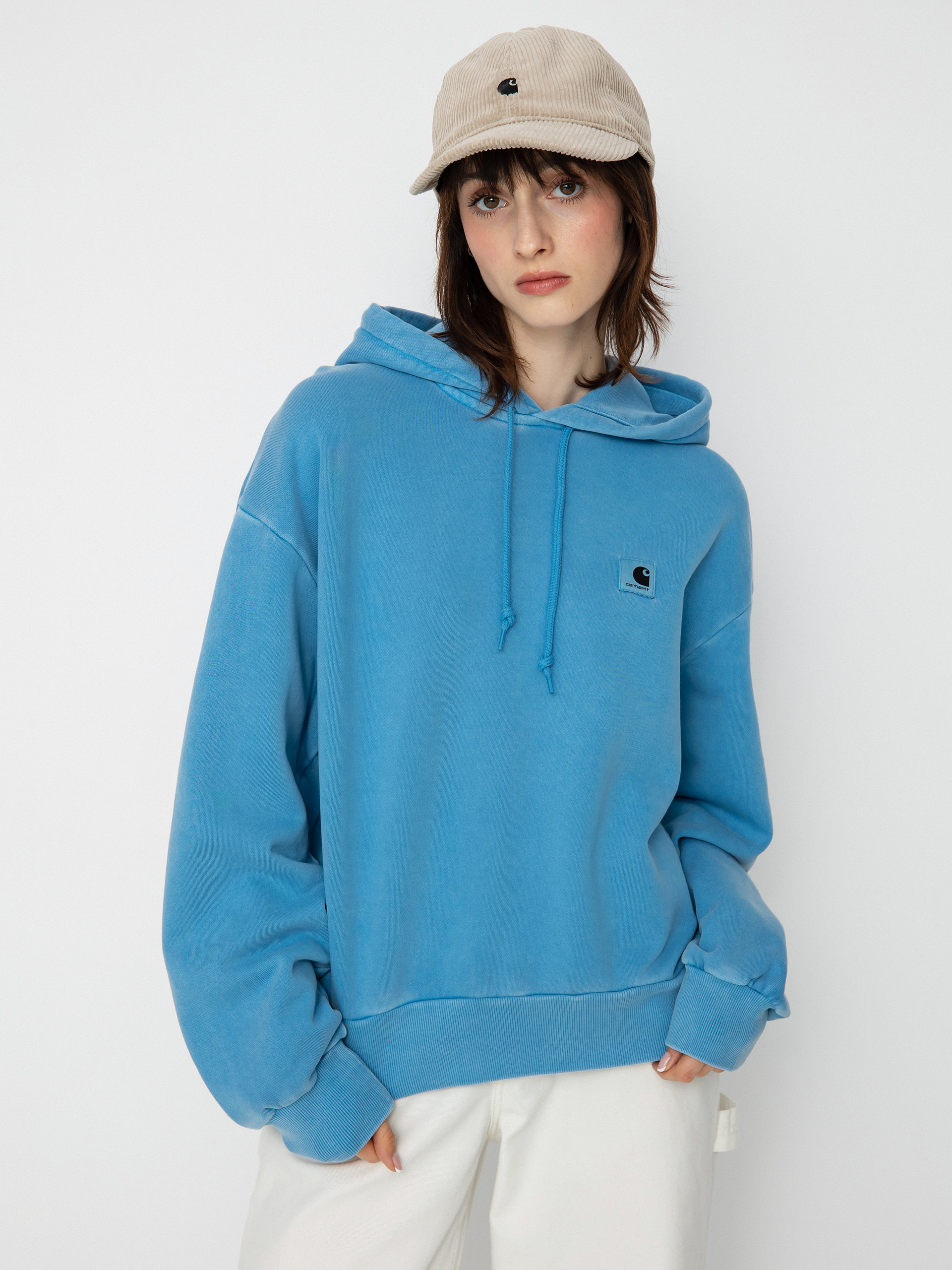 Mikina s kapucí Carhartt WIP Nelson HD Wmn (piscine)