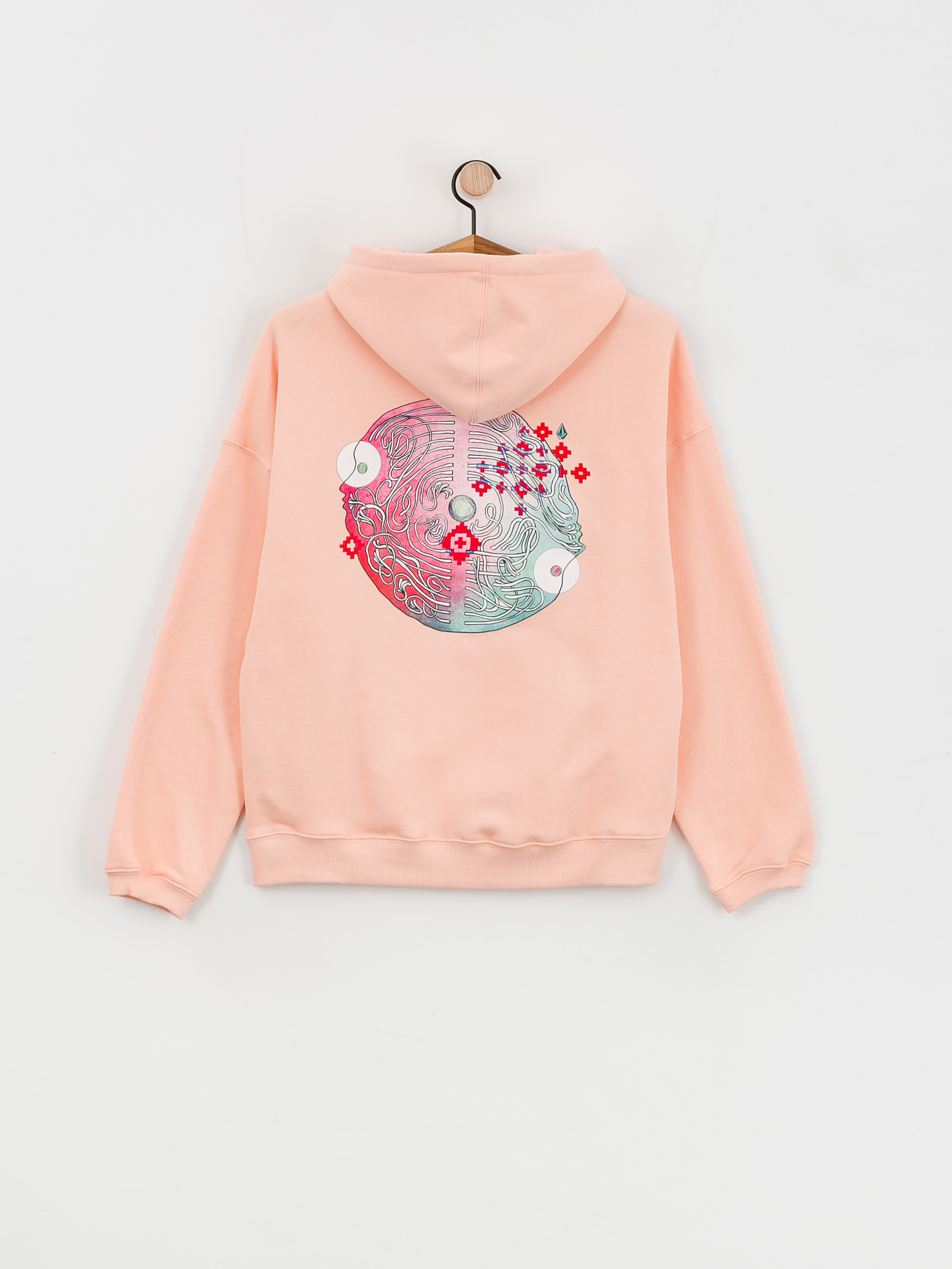 Mikina s kapucí Volcom Fa Ed Merlin Murray HD Wmn (melon)