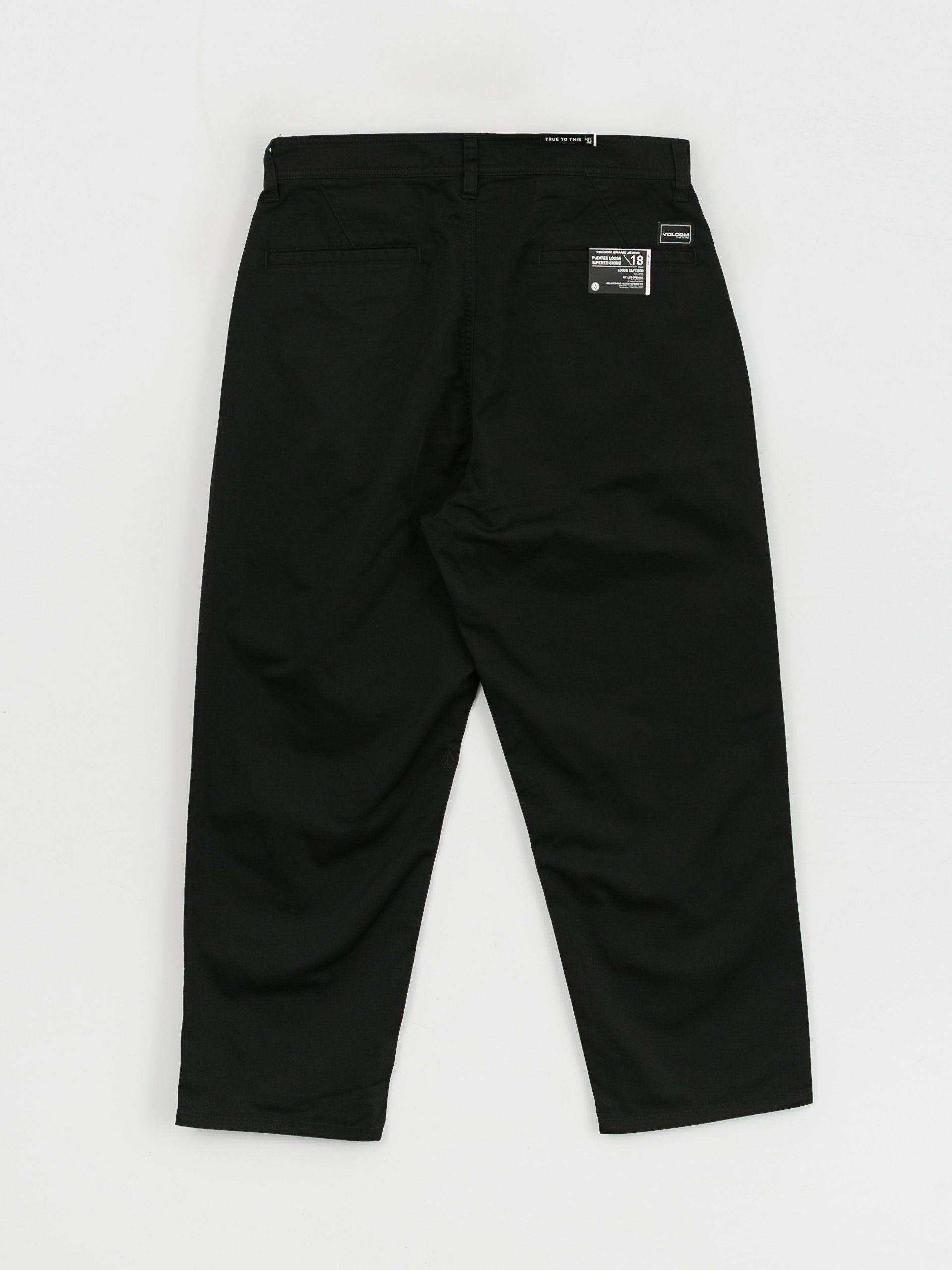 Kalhoty Volcom Pleated Loose Tapered Chino (black)