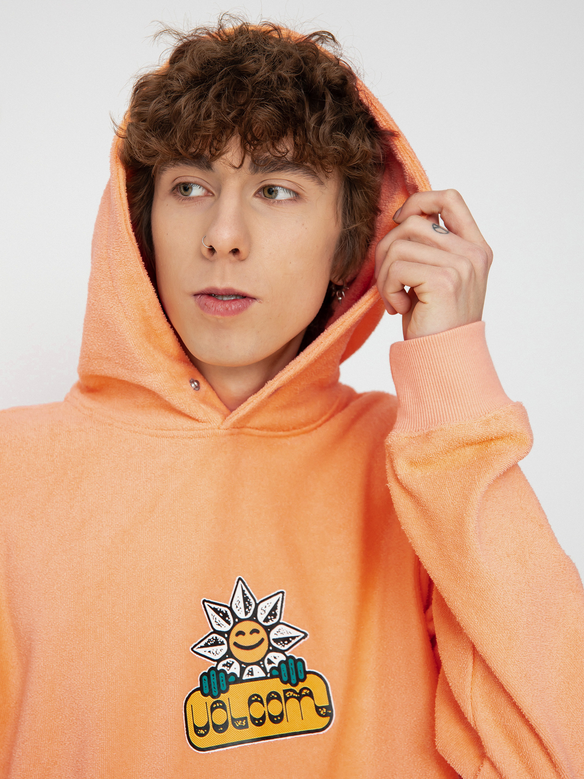 Mikina s kapucí Volcom Chillhood HD (peach bud)