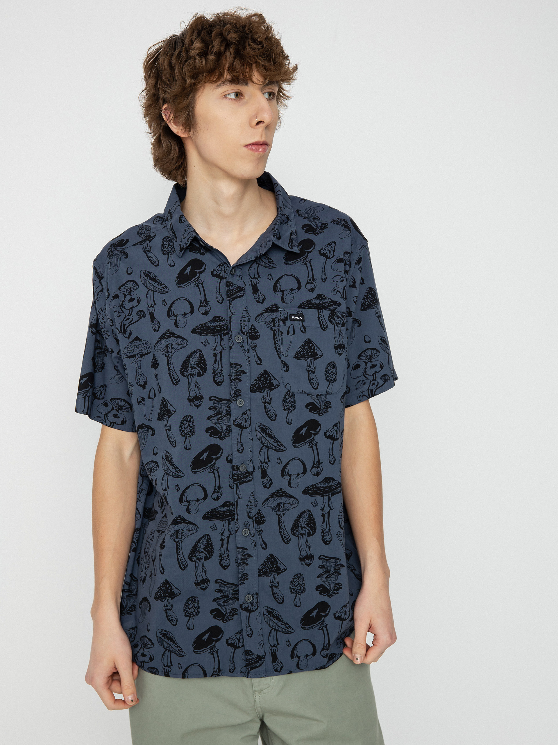 Košile RVCA Matus Mushroom (moody blue)
