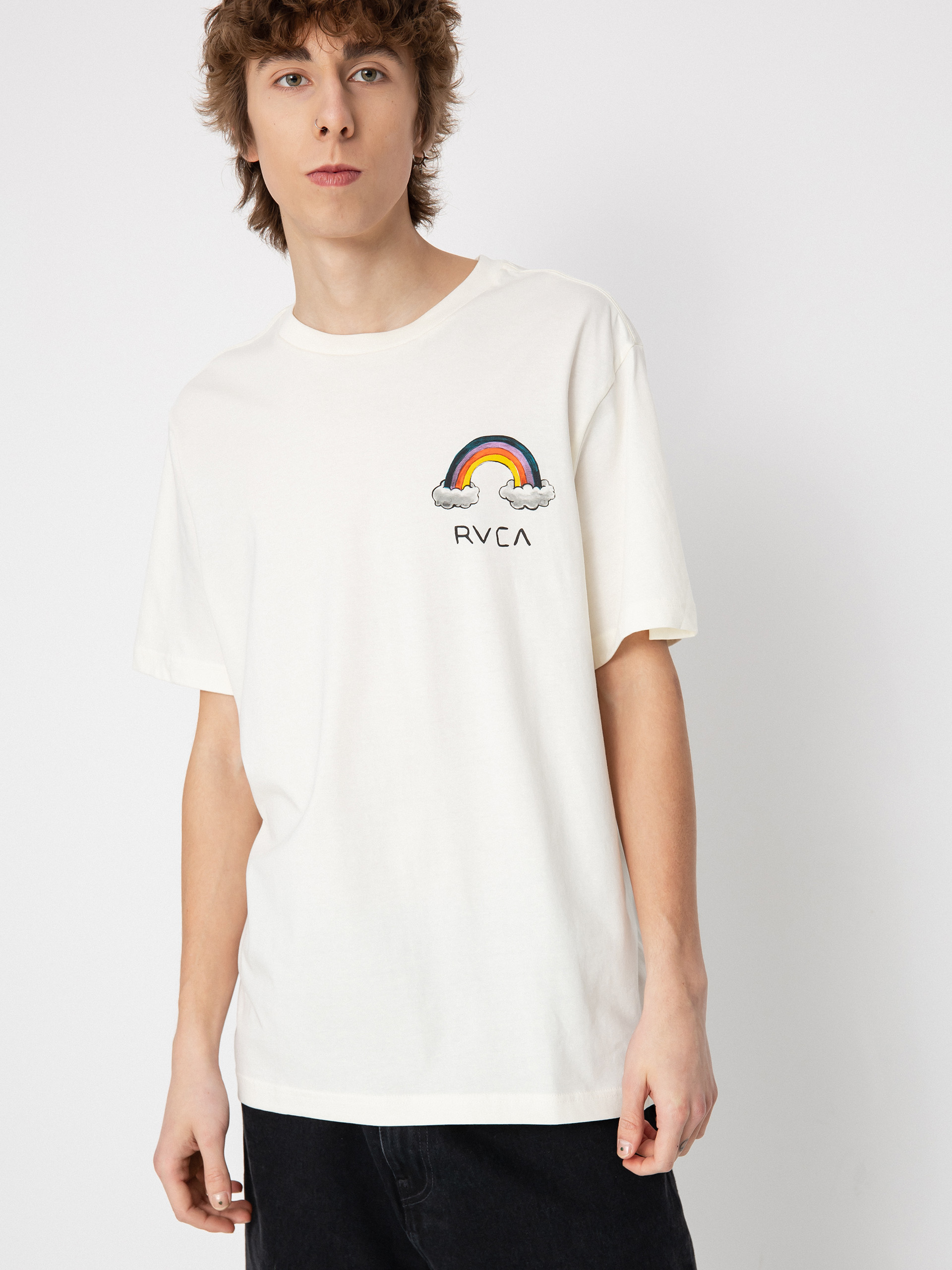 Tričko RVCA Rainbow Connection (antique white)