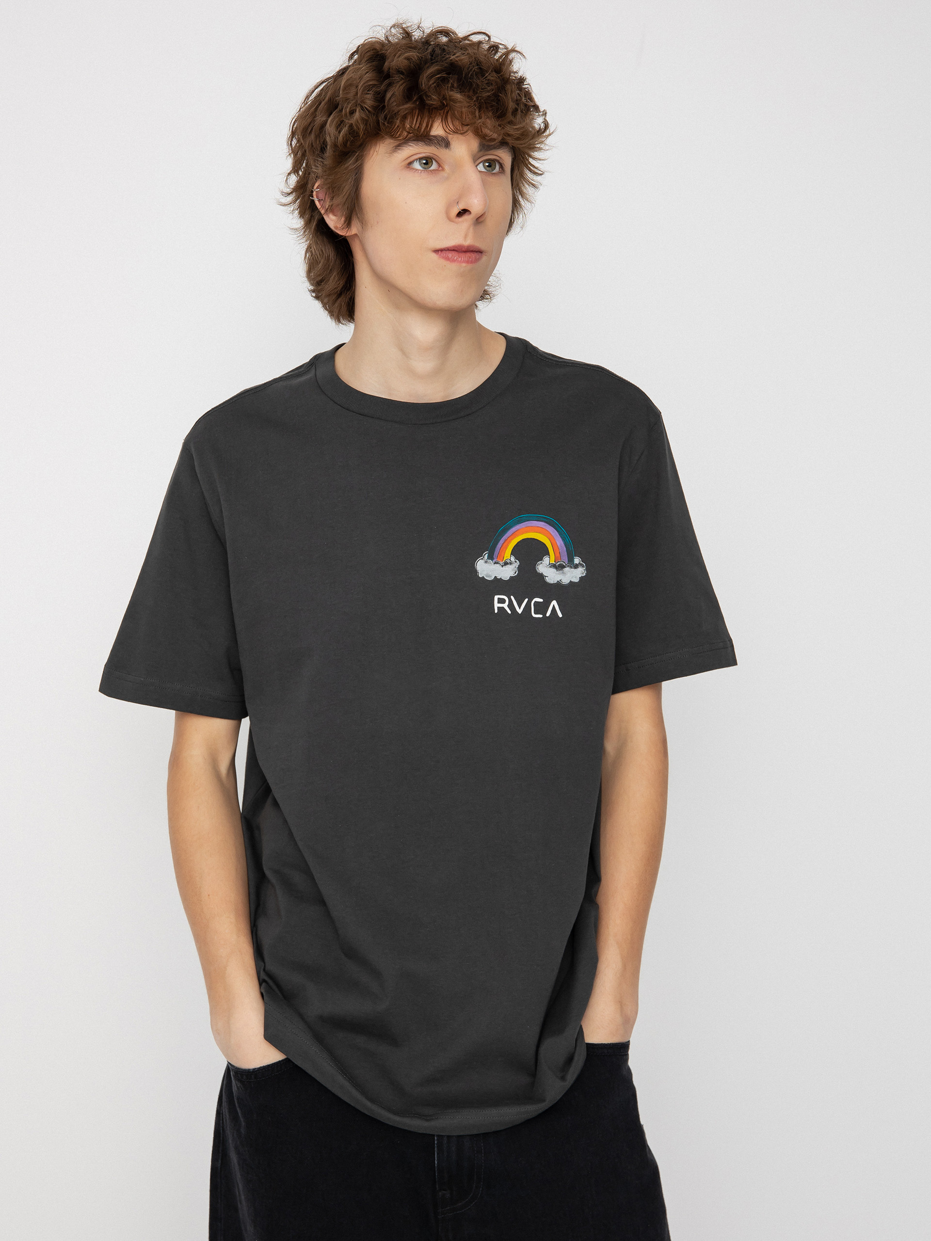 Tričko RVCA Rainbow Connection (pirate black)