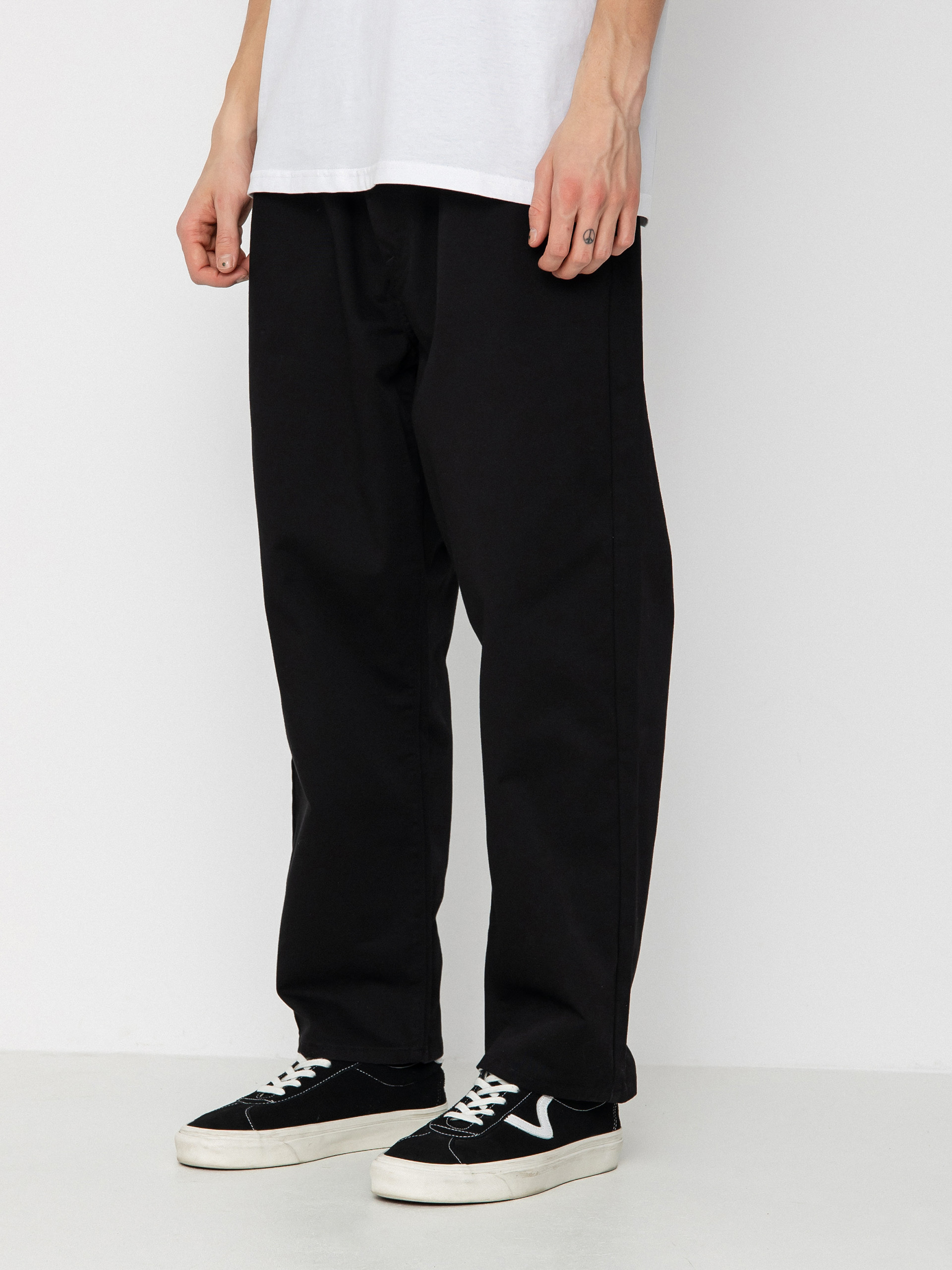 Kalhoty Volcom Pleated Loose Tapered Chino (black)